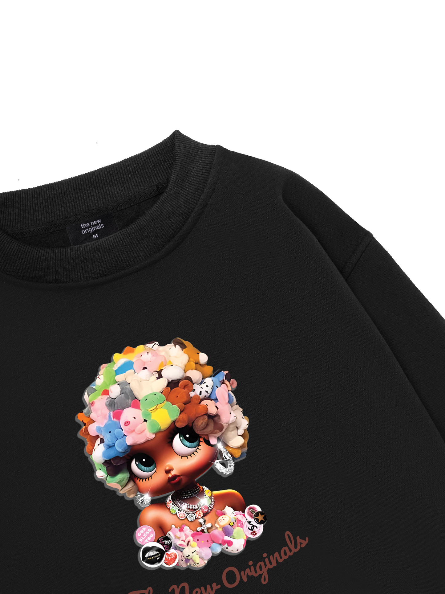 Colorful Plush Doll Head Cover Cartoon girl Sweater