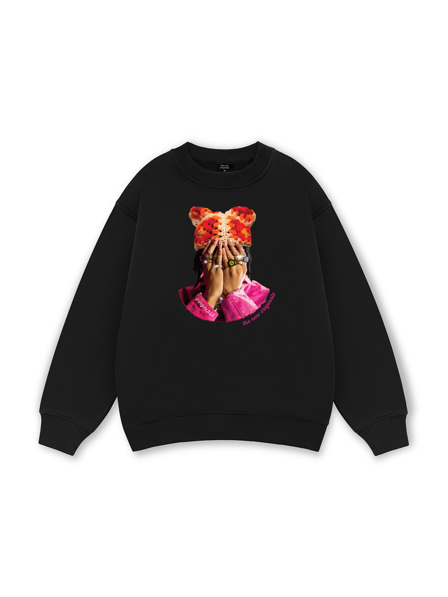 Jewel Ring & Orange Kitty Cap Wash Sweater