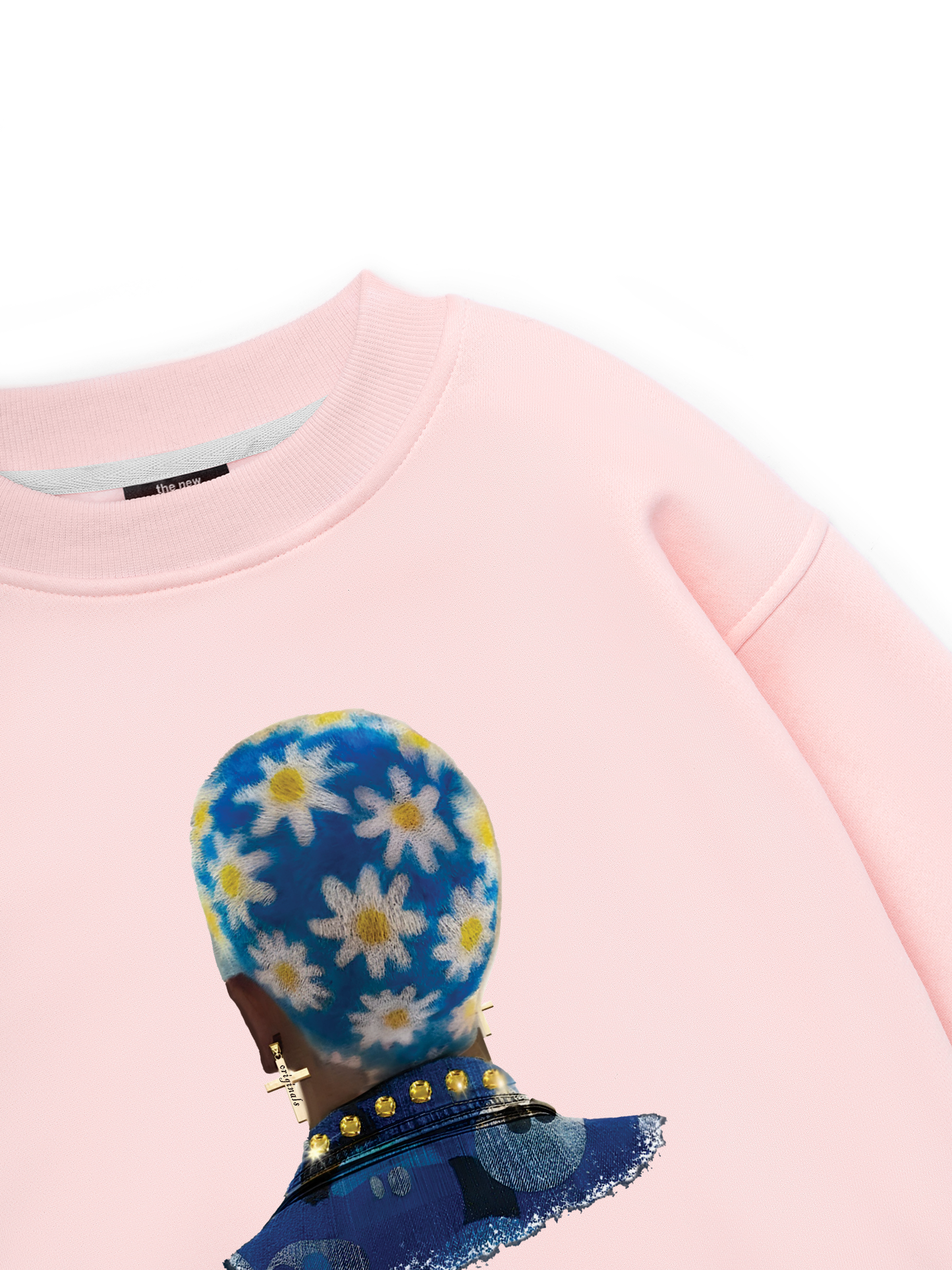 Blue Daisy Hairstyle Sweater