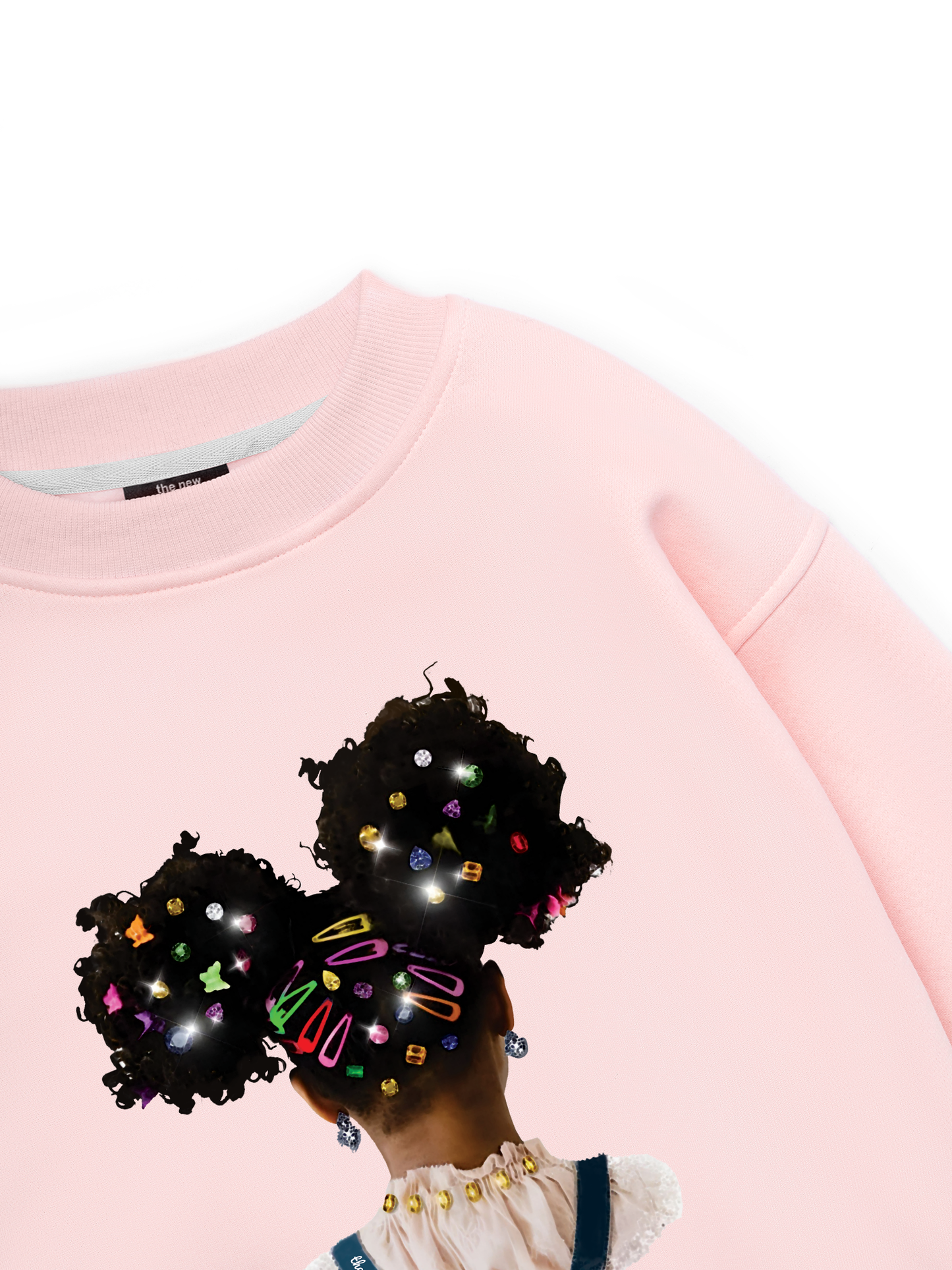 Colorful Diamond Hairpin Afro Girl Sweater