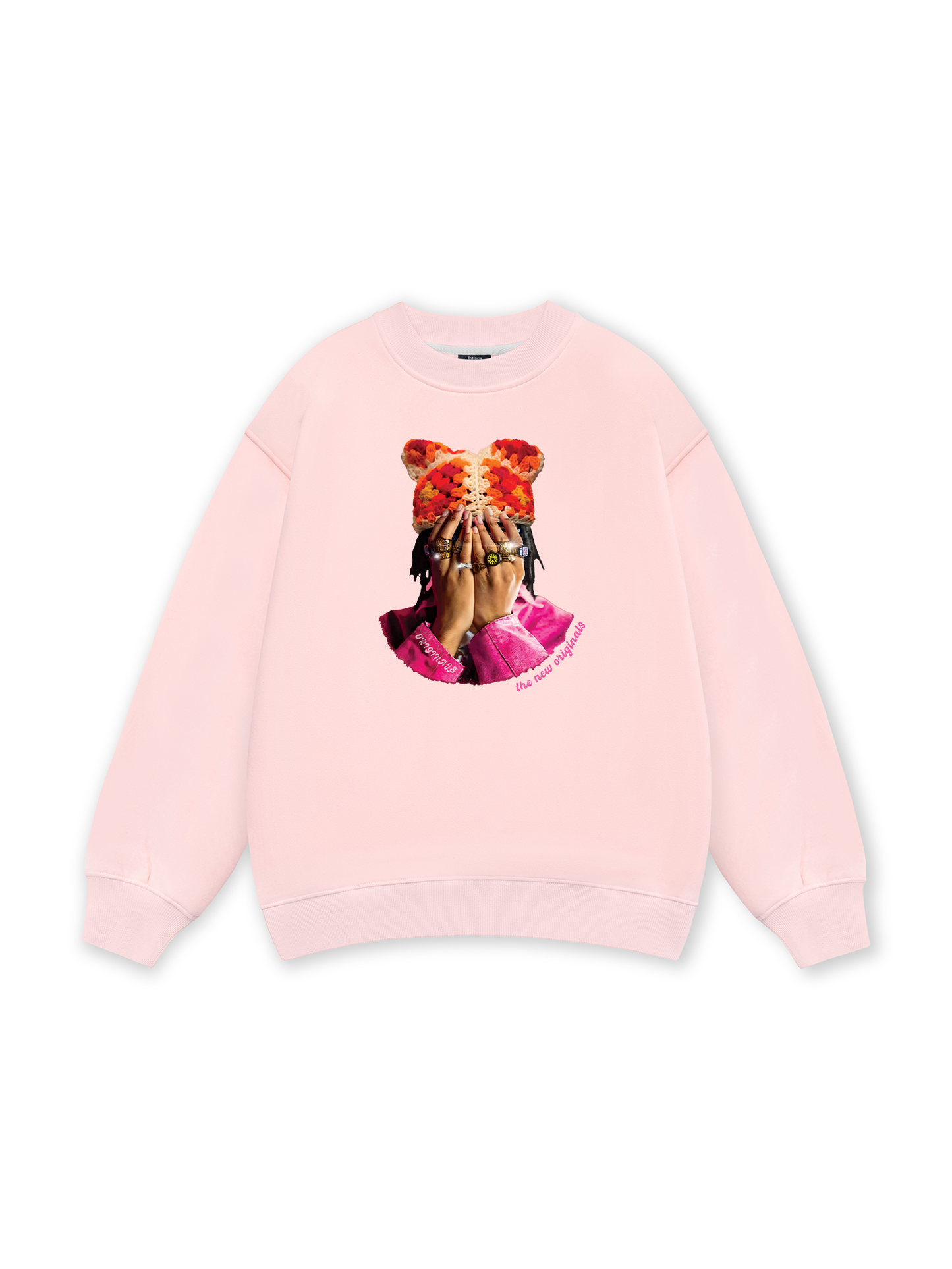 Jewel Ring & Orange Kitty Cap Wash Sweater
