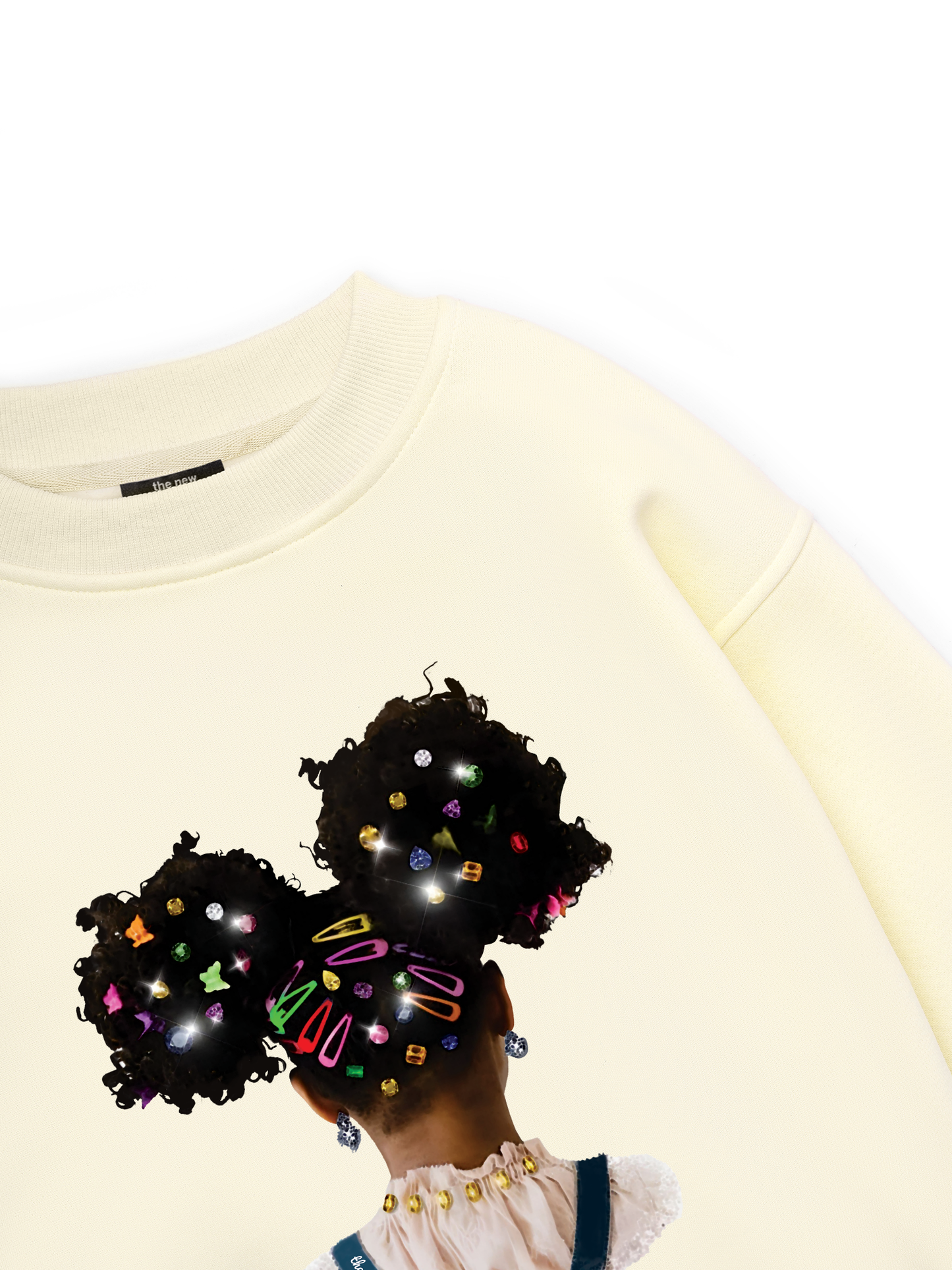 Colorful Diamond Hairpin Afro Girl Sweater