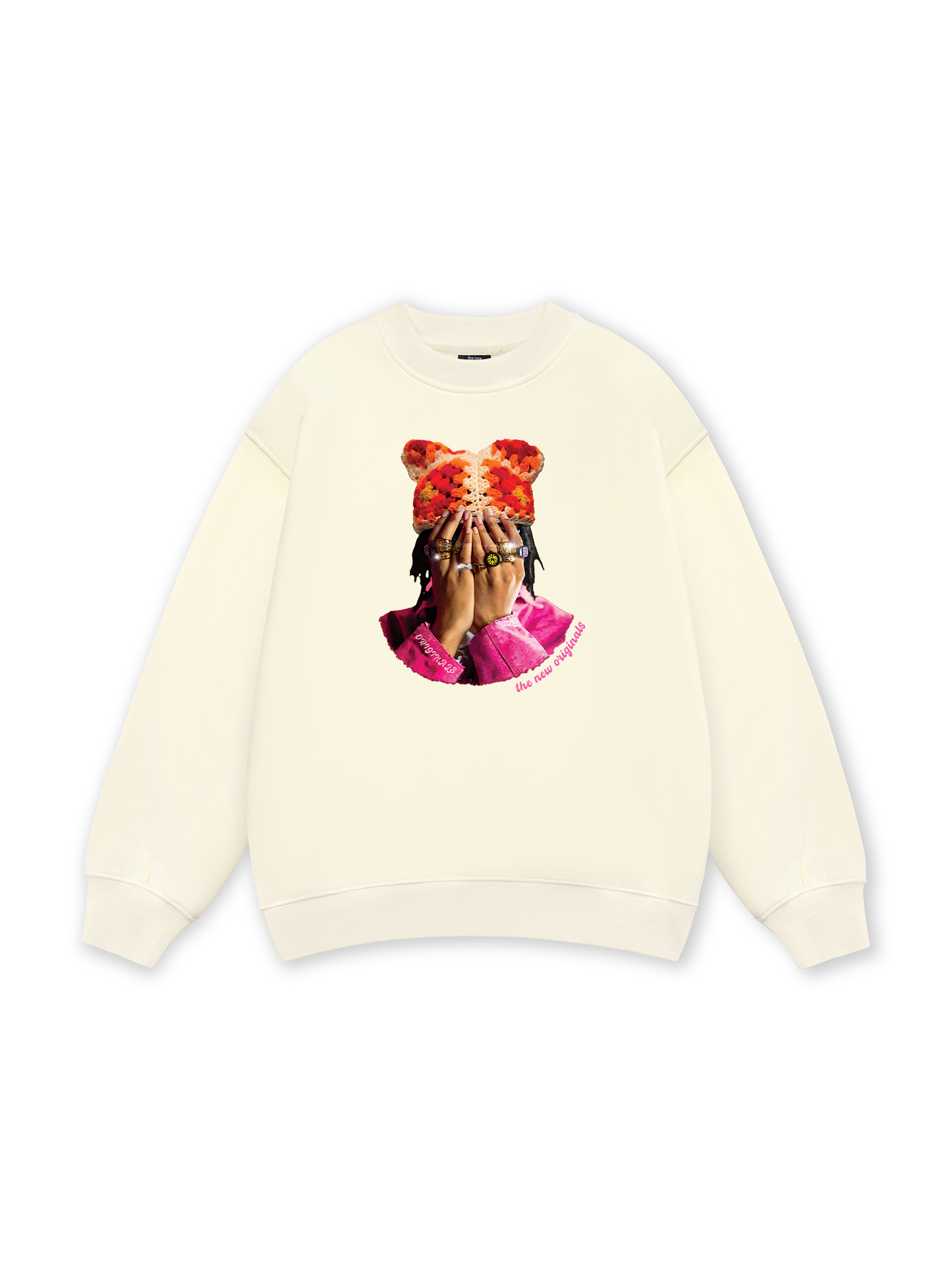 Jewel Ring & Orange Kitty Cap Wash Sweater