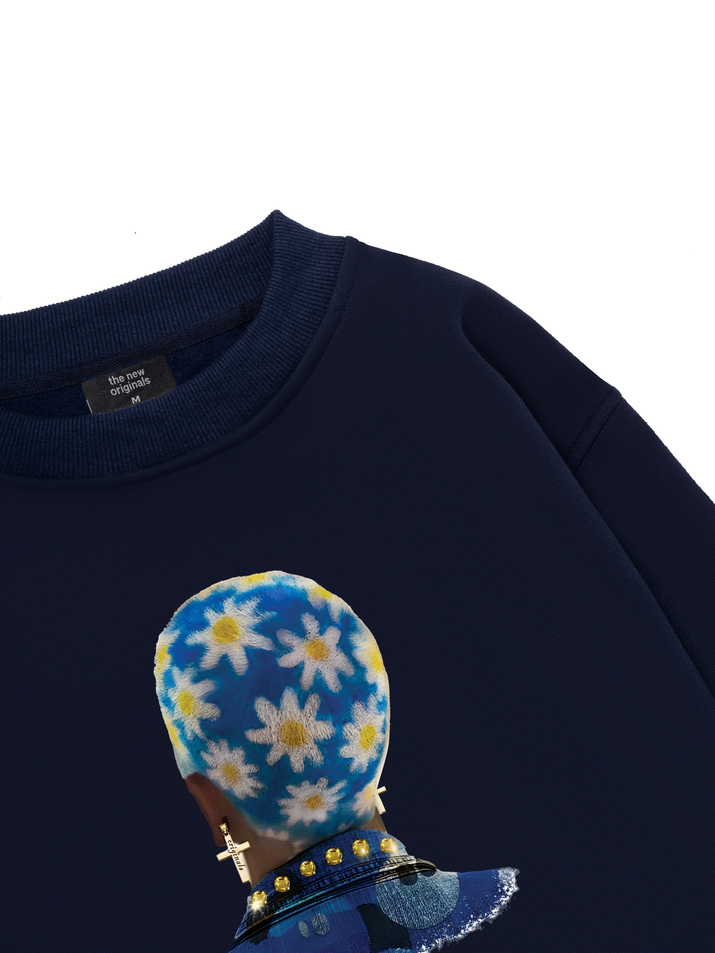 Blue Daisy Hairstyle Sweater