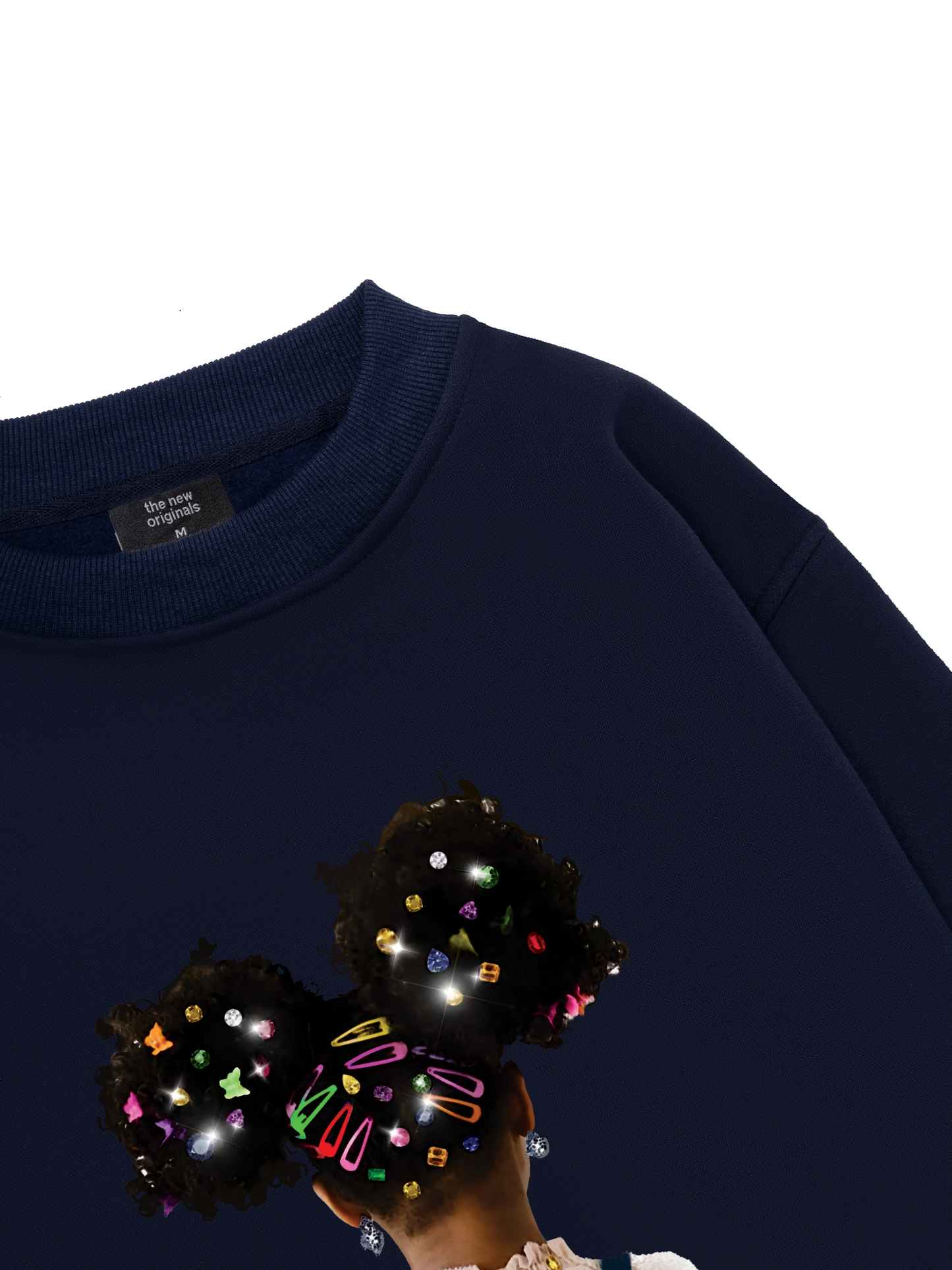 Colorful Diamond Hairpin Afro Girl Sweater