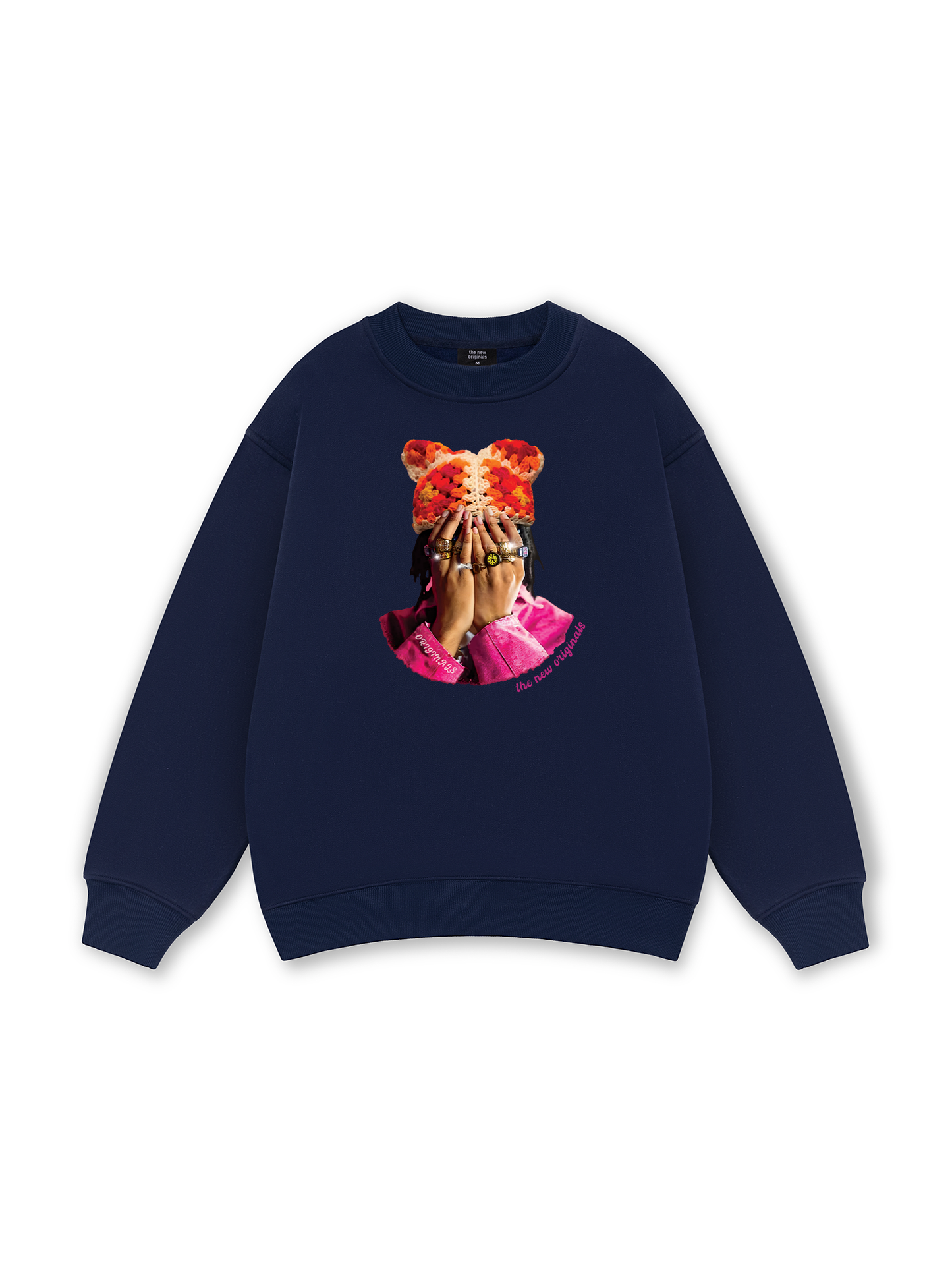 Jewel Ring & Orange Kitty Cap Wash Sweater