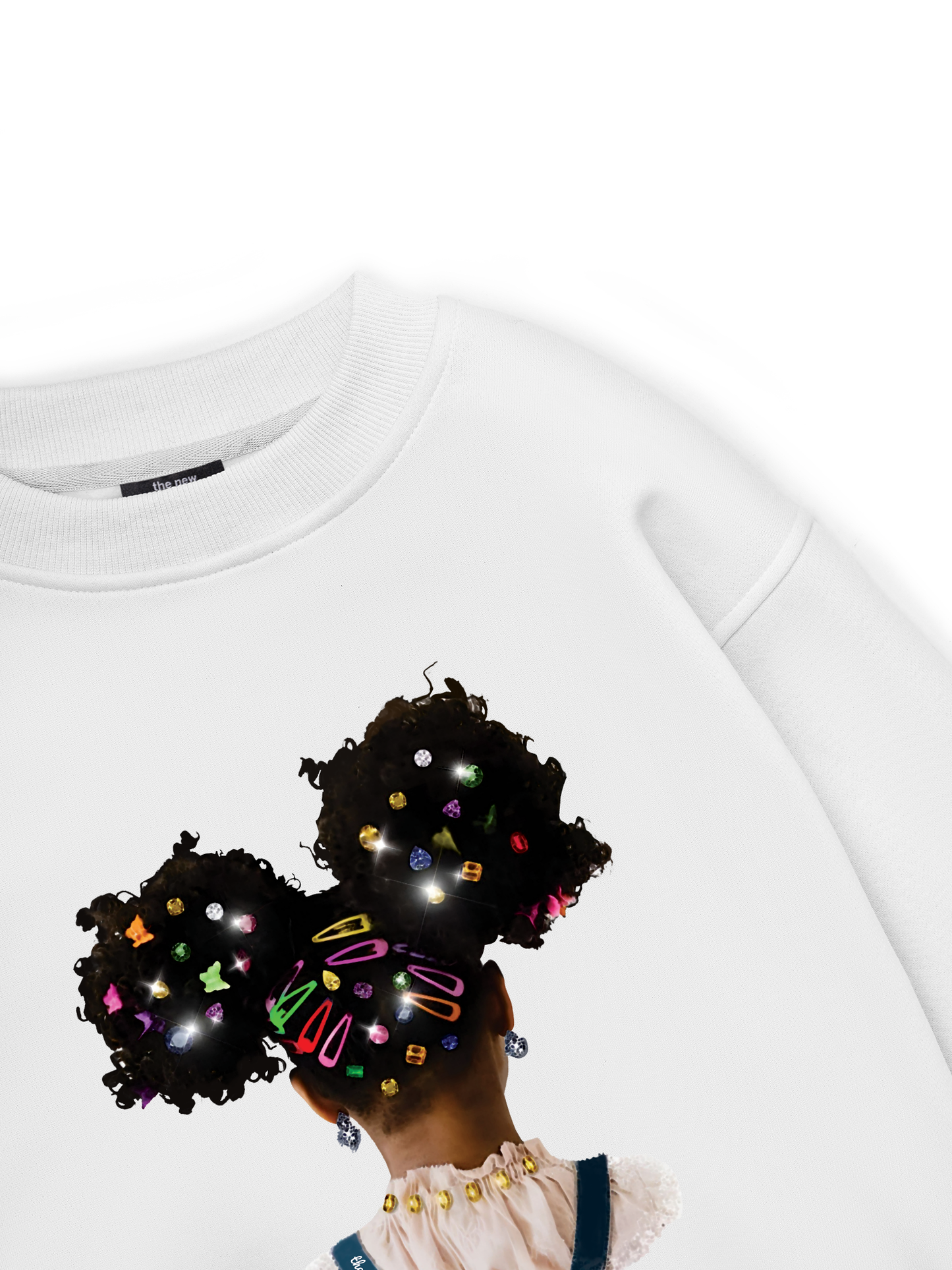 Colorful Diamond Hairpin Afro Girl Sweater