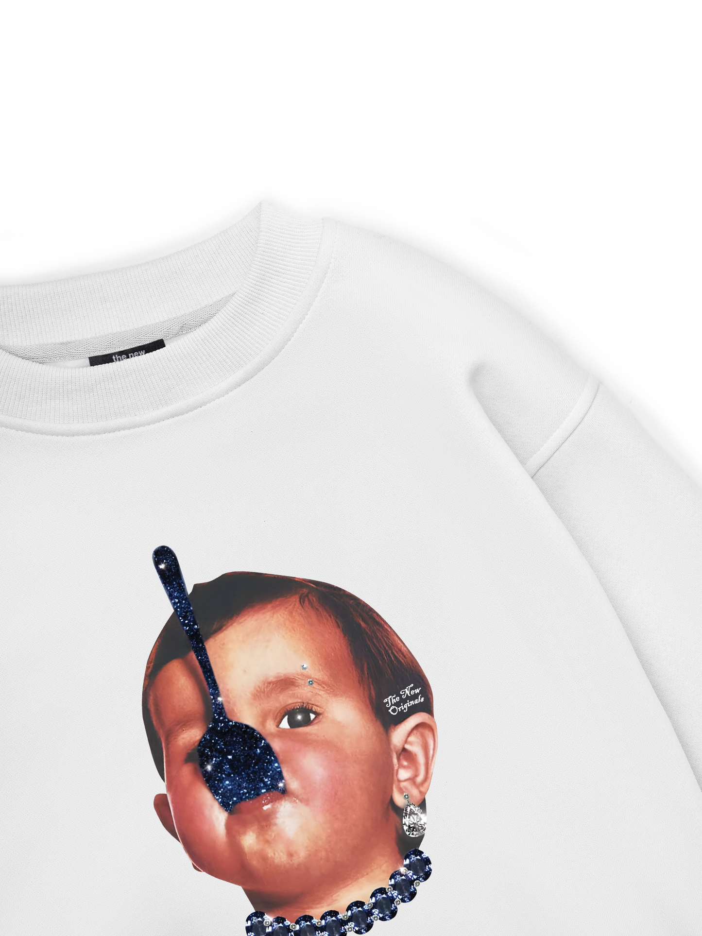 Funny spoon-covered face boy Sweater