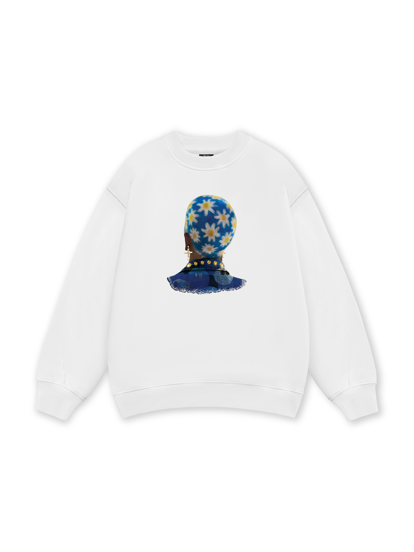 Blue Daisy Hairstyle Sweater