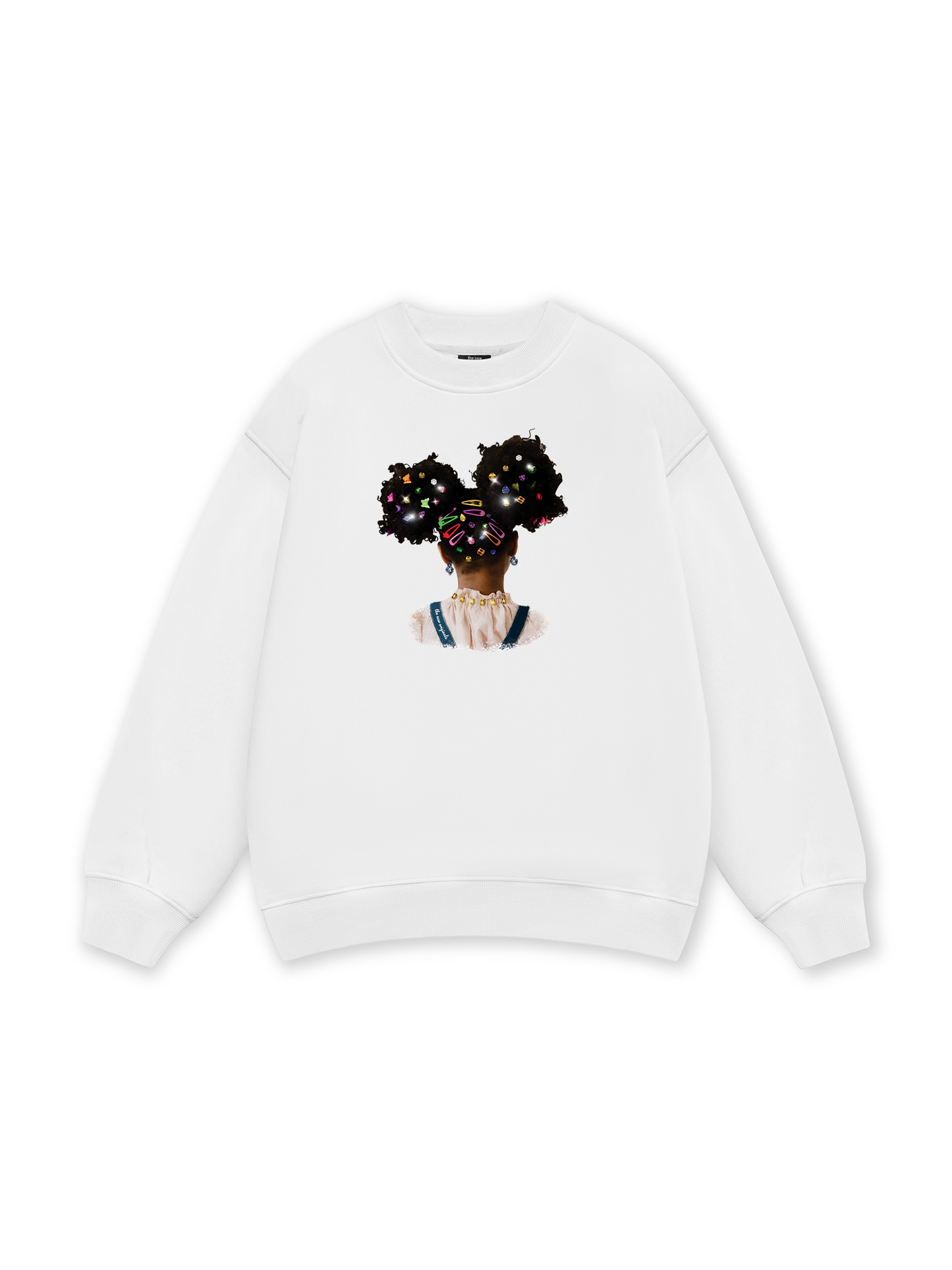 Colorful Diamond Hairpin Afro Girl Sweater
