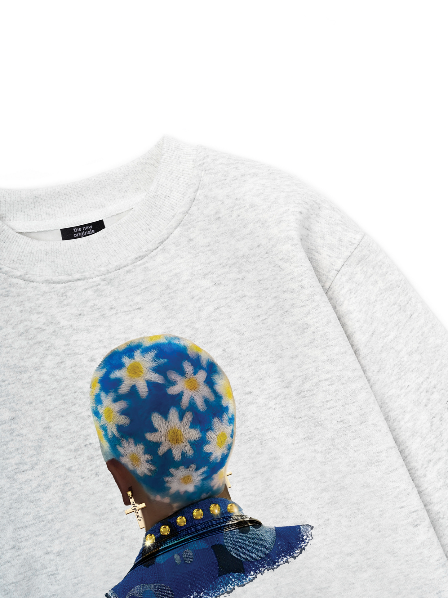 Blue Daisy Hairstyle Sweater