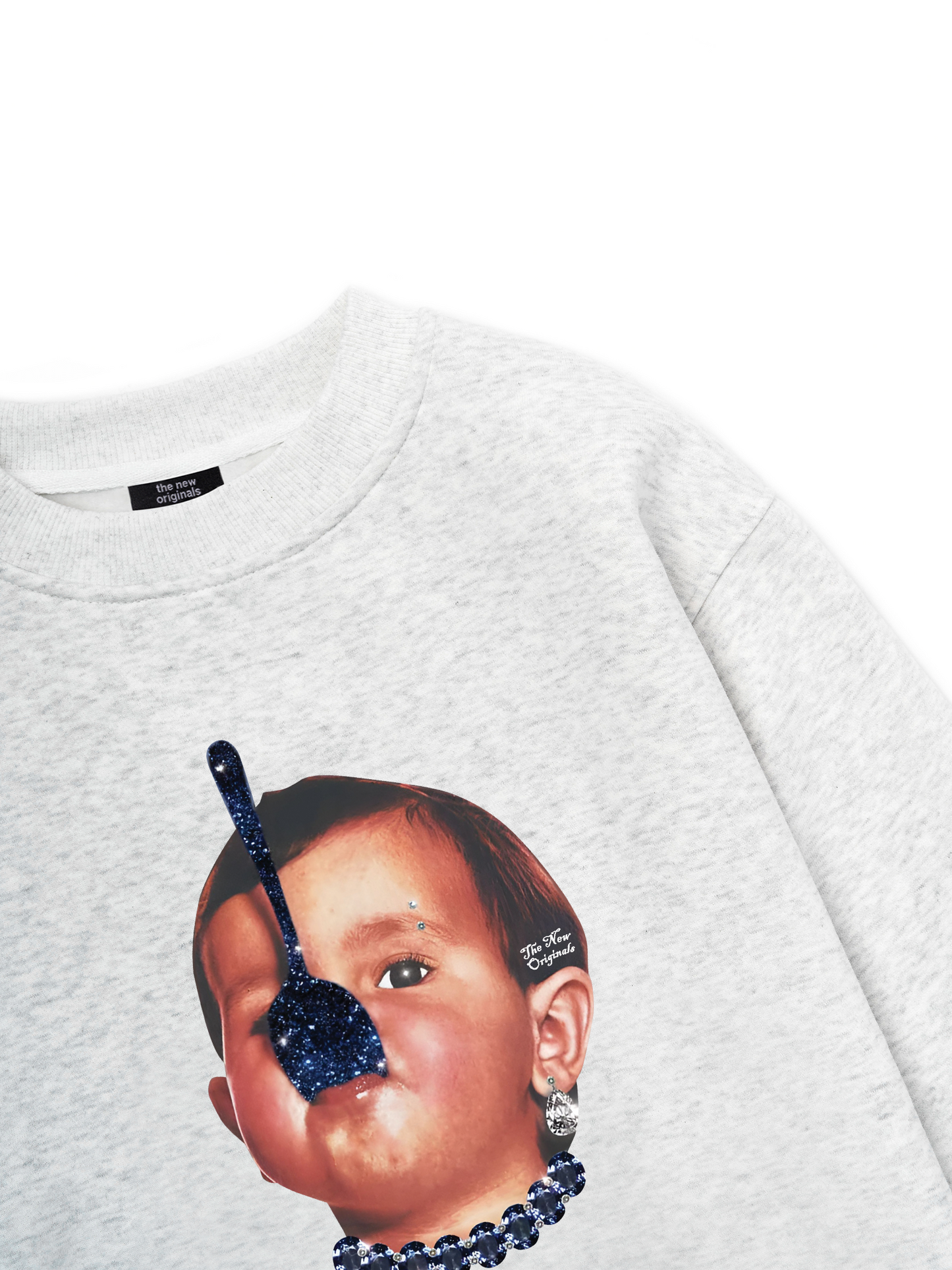Funny spoon-covered face boy Sweater