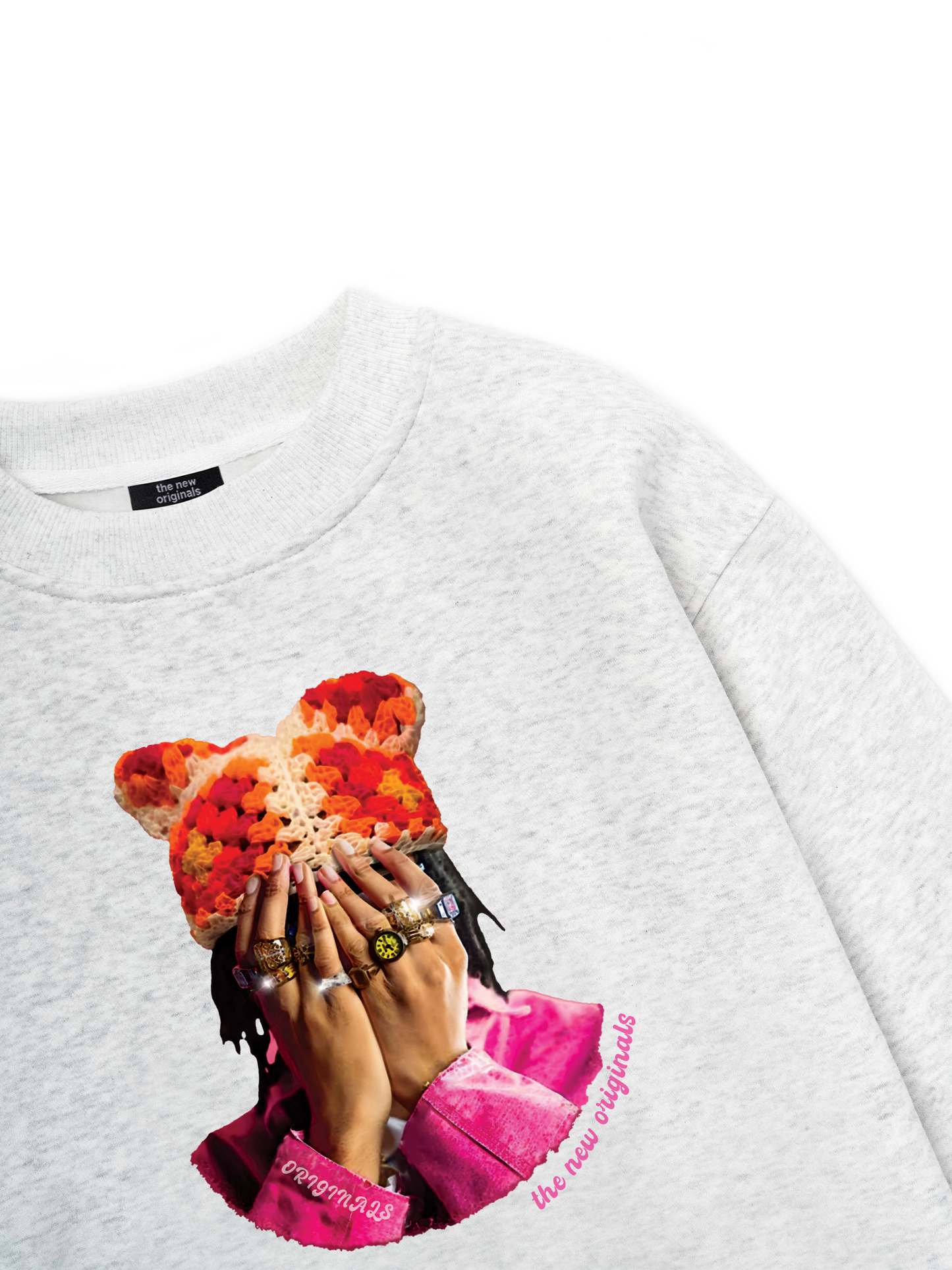 Jewel Ring & Orange Kitty Cap Wash Sweater