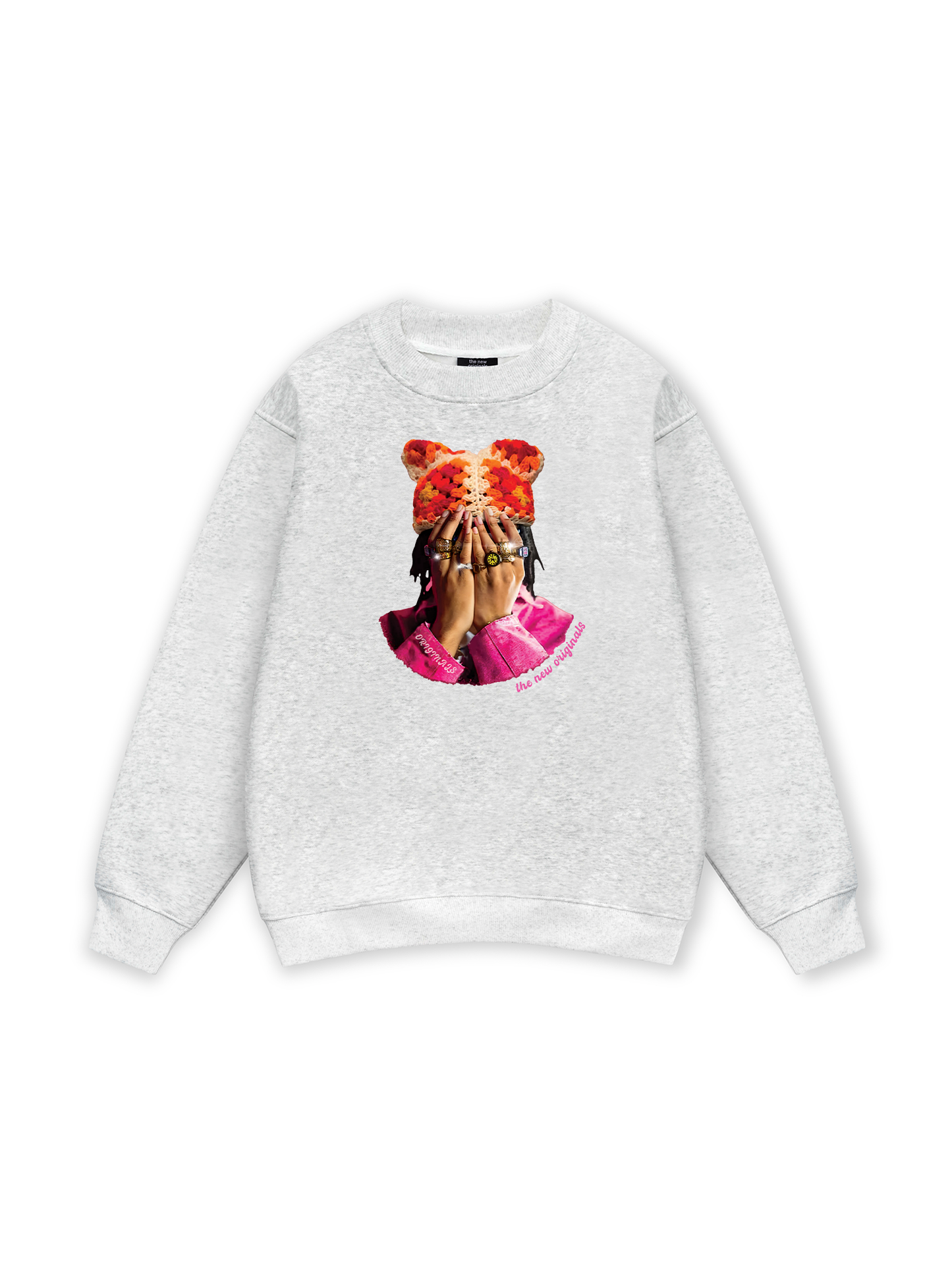 Jewel Ring & Orange Kitty Cap Wash Sweater