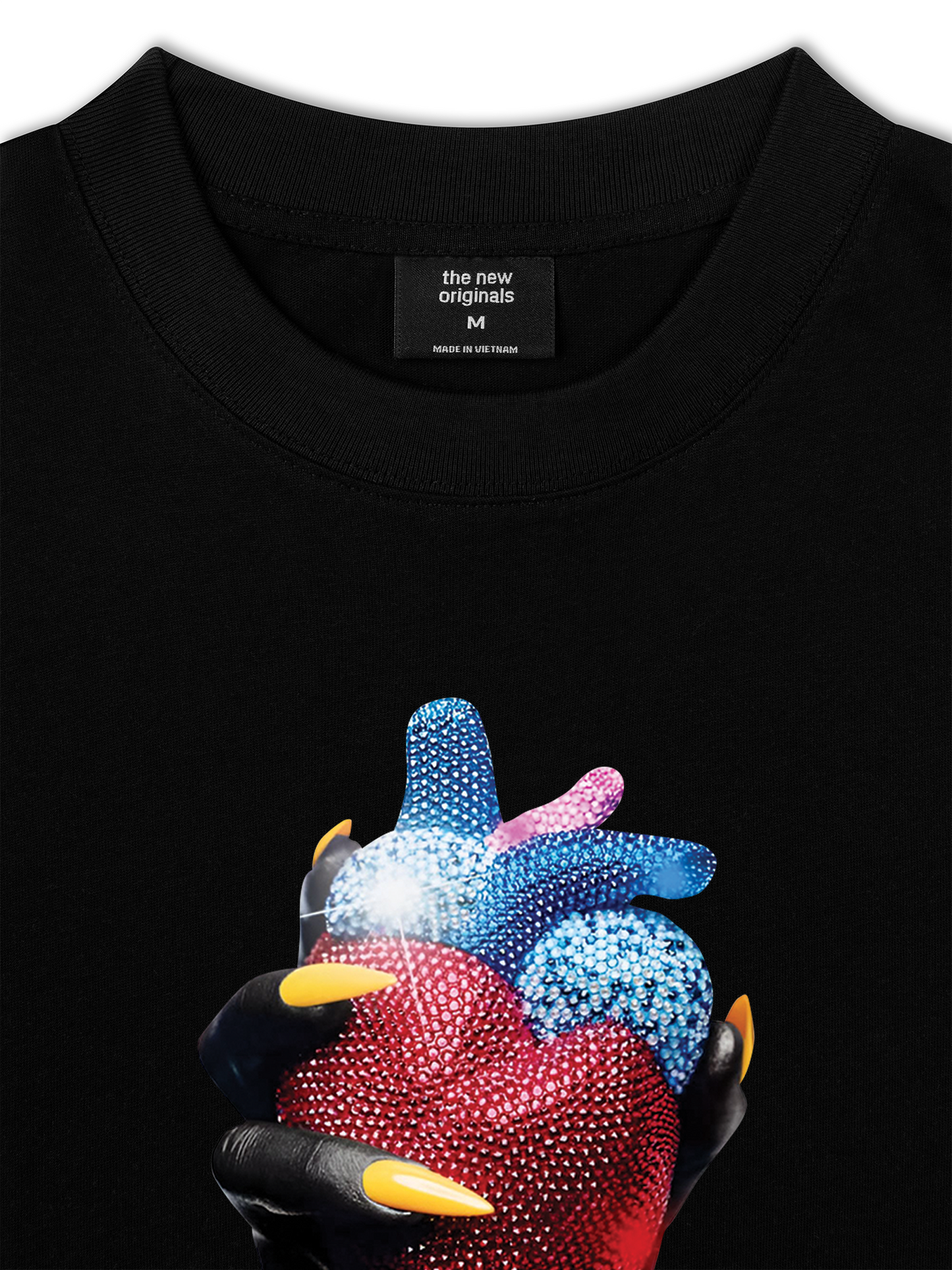 Áo Thun Relaxed Fit Handheld colorful rhinestone art heart