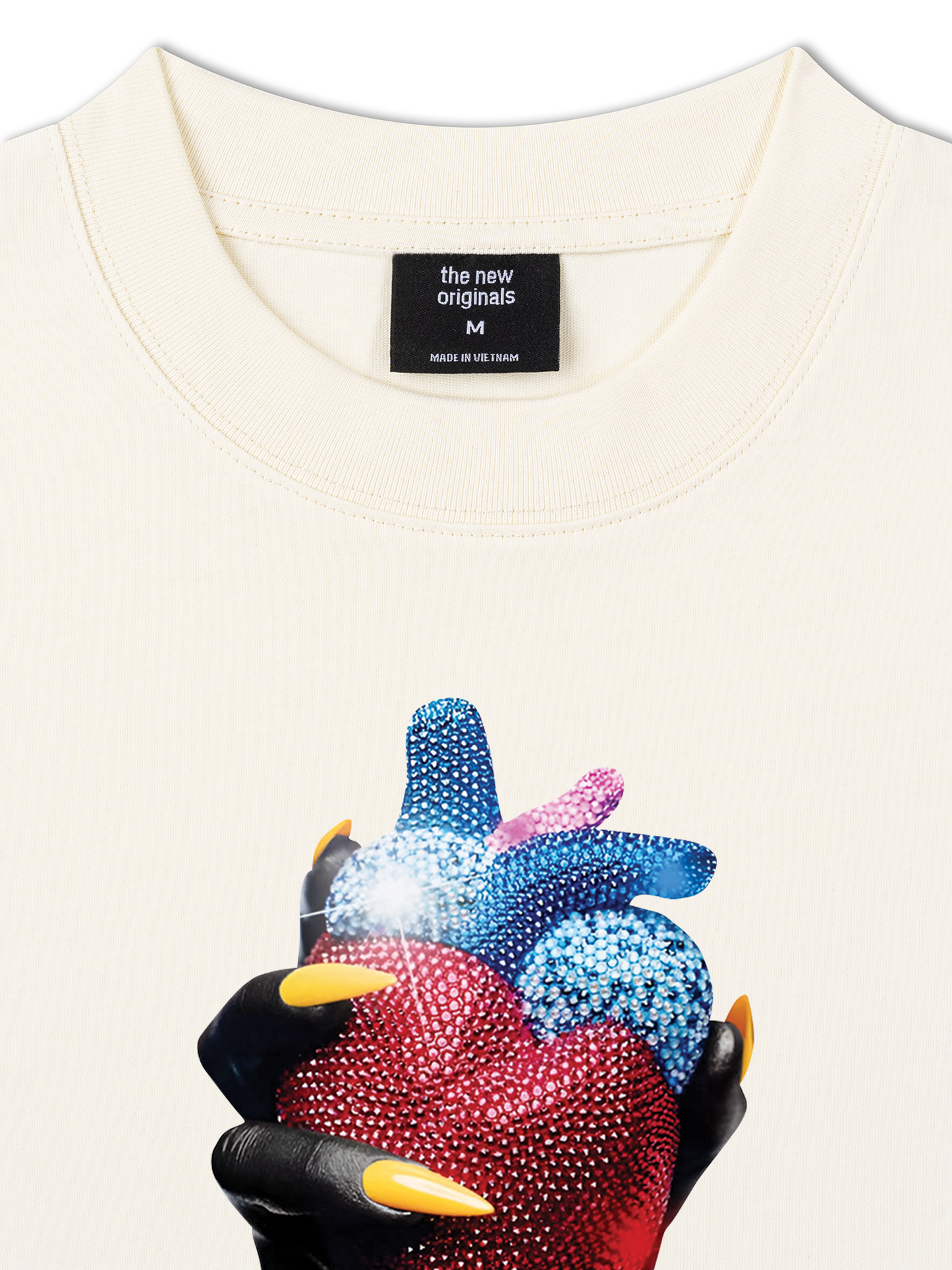 Áo Thun Relaxed Fit Handheld colorful rhinestone art heart