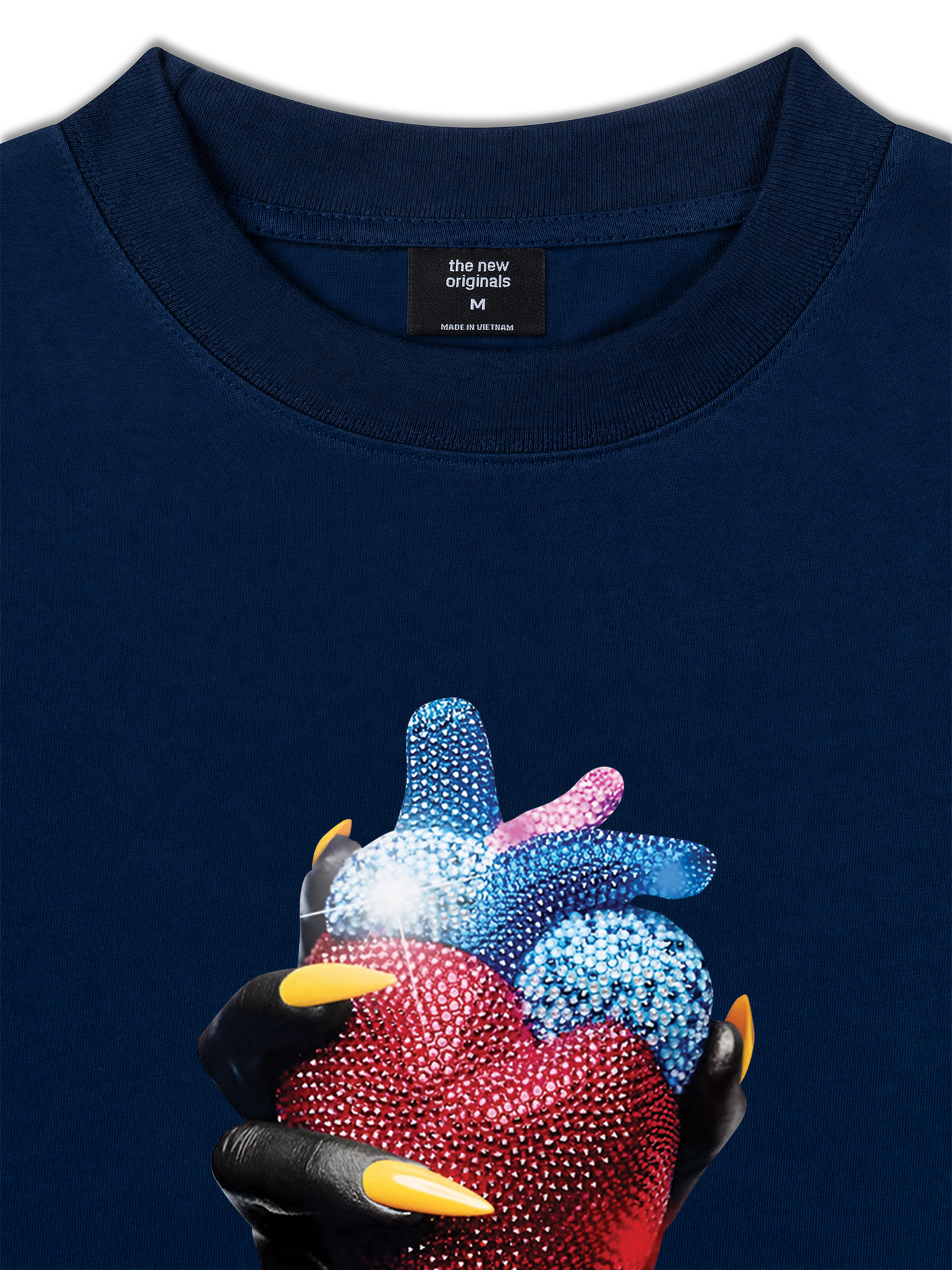 Áo Thun Relaxed Fit Handheld colorful rhinestone art heart