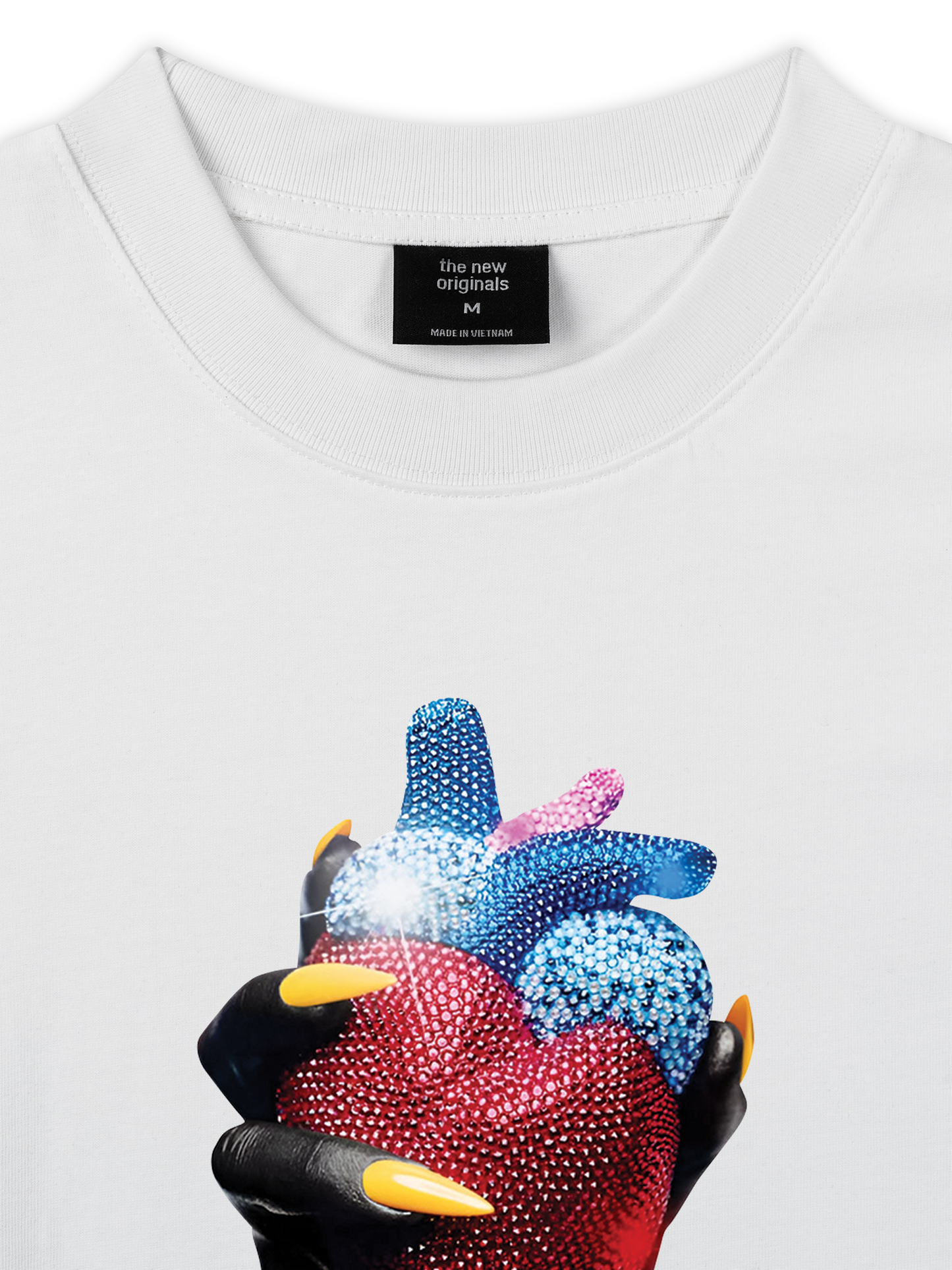 Áo Thun Relaxed Fit Handheld colorful rhinestone art heart