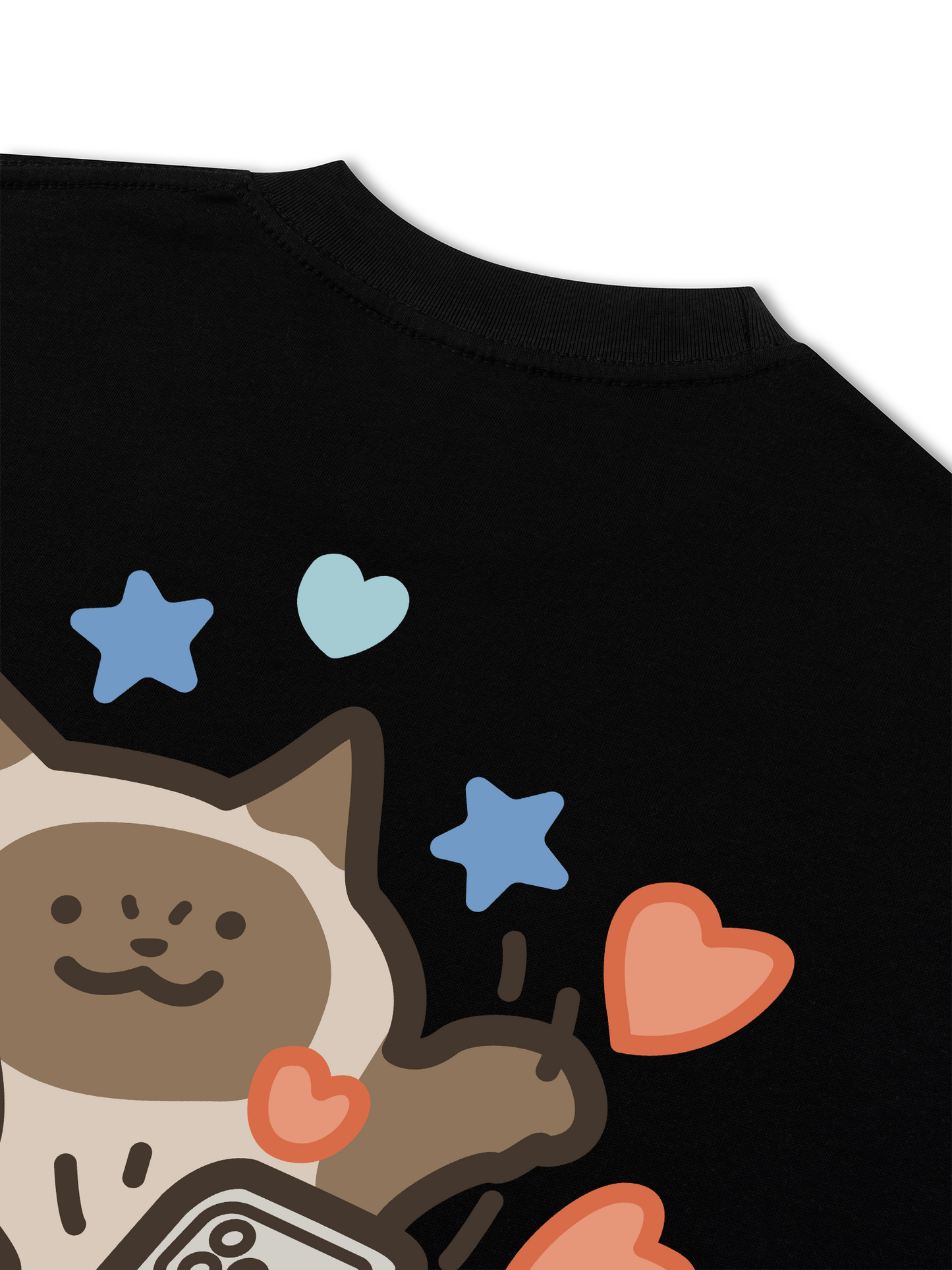 Áo Thun Relaxed Fit Happy Luv Cat Couple