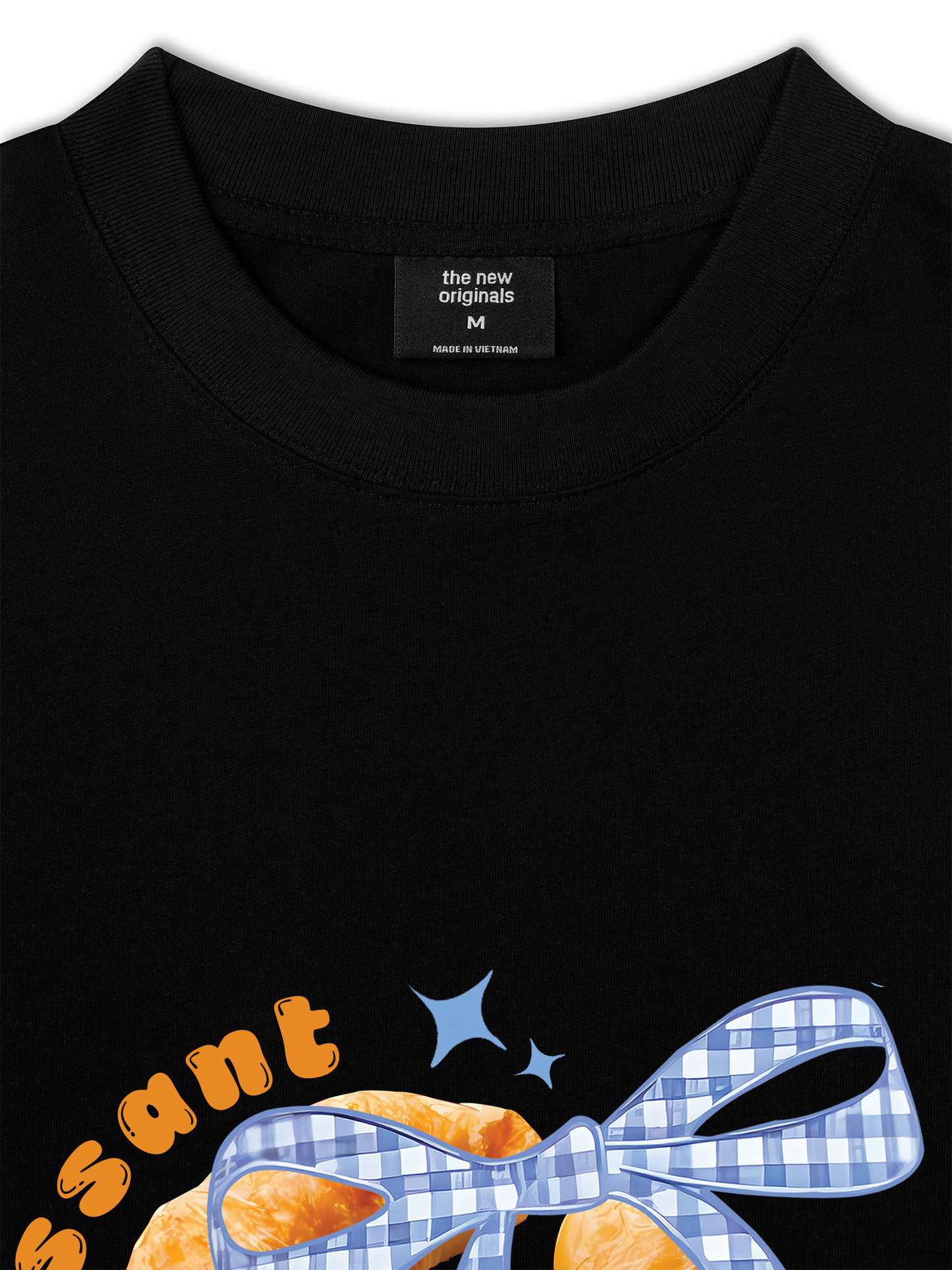 Áo Thun Relaxed Fit Sweet Pastry BLue Plaid Bow
