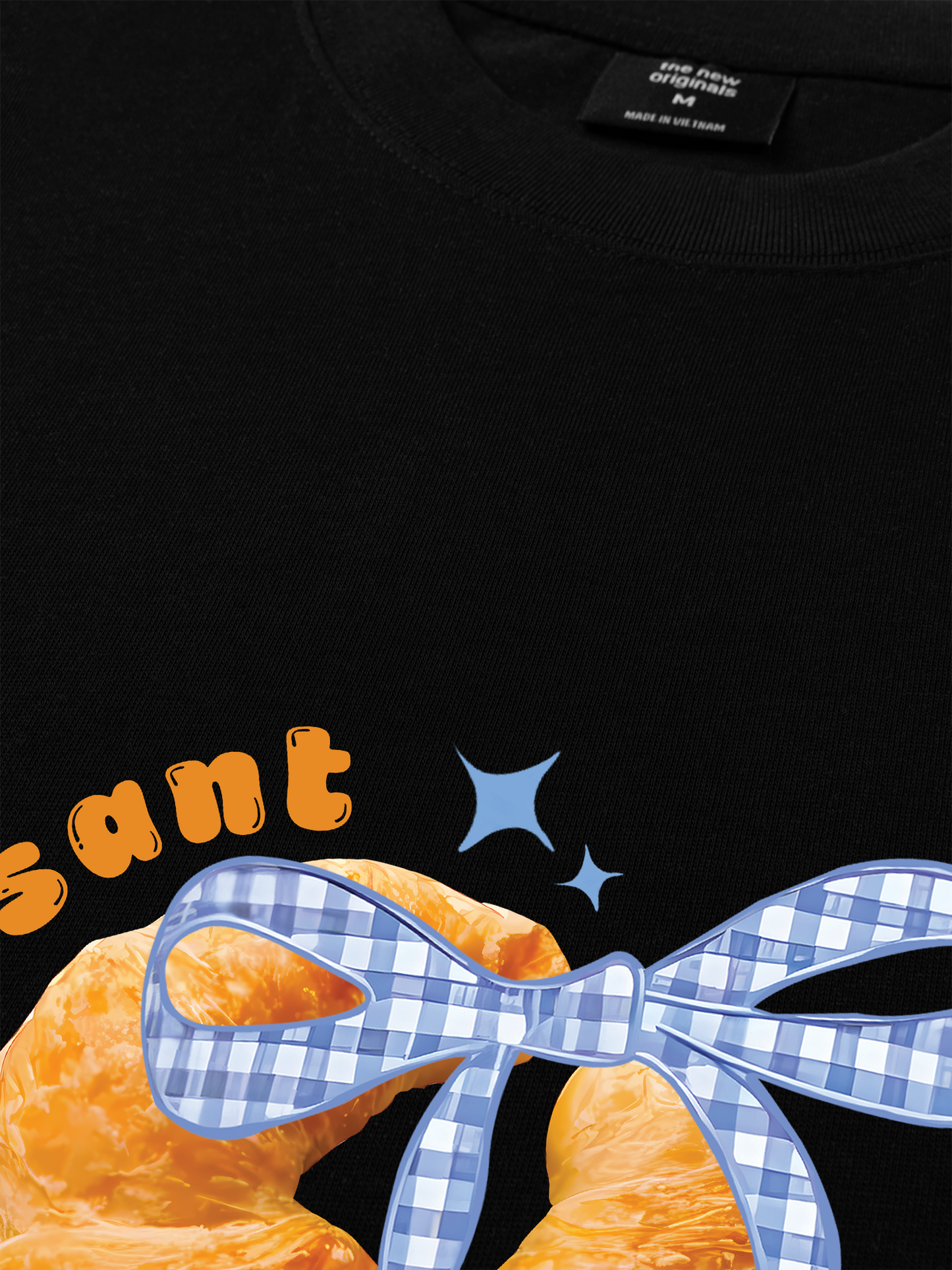 Áo Thun Relaxed Fit Sweet Pastry BLue Plaid Bow