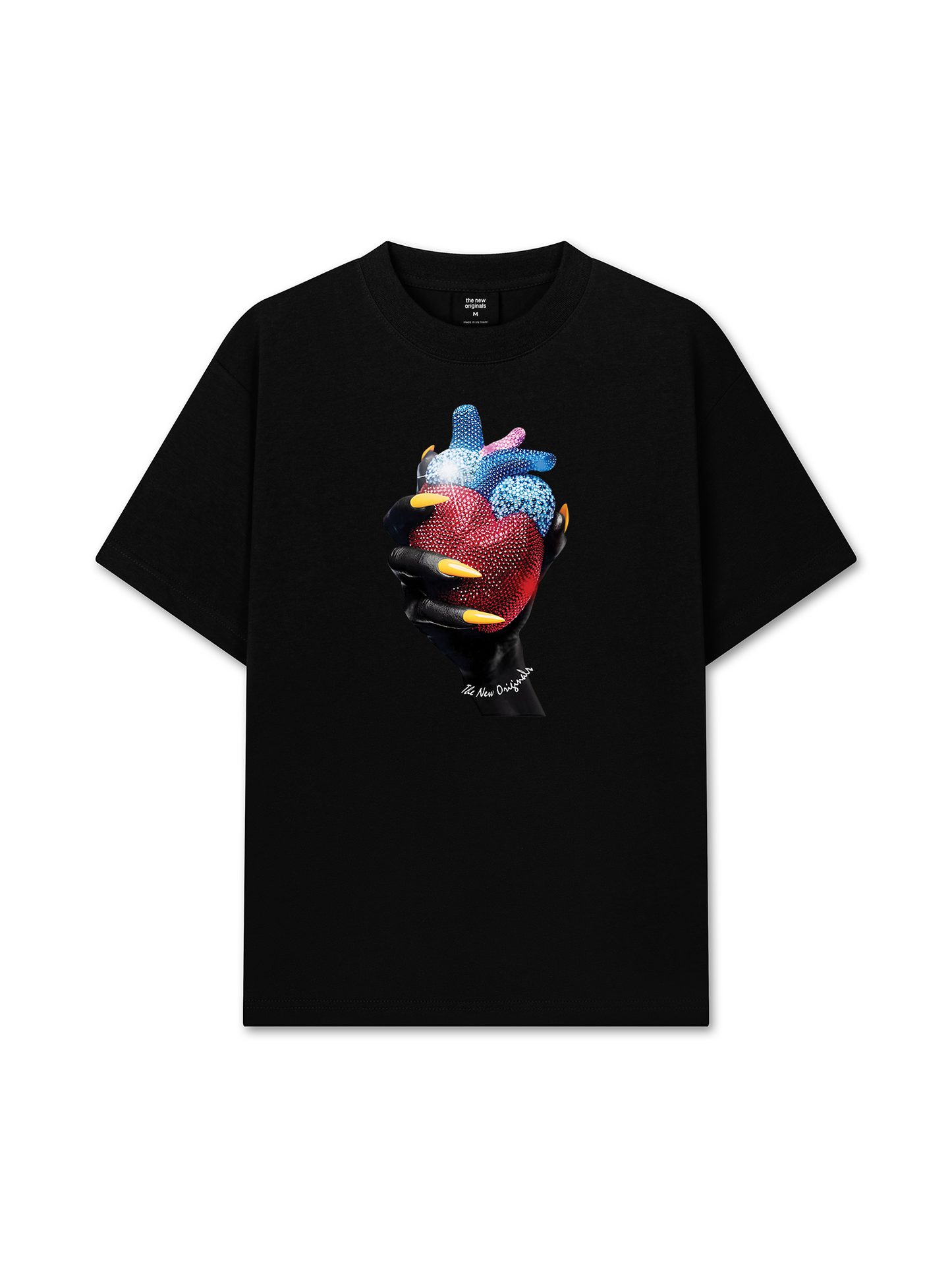 Áo Thun Relaxed Fit Handheld colorful rhinestone art heart