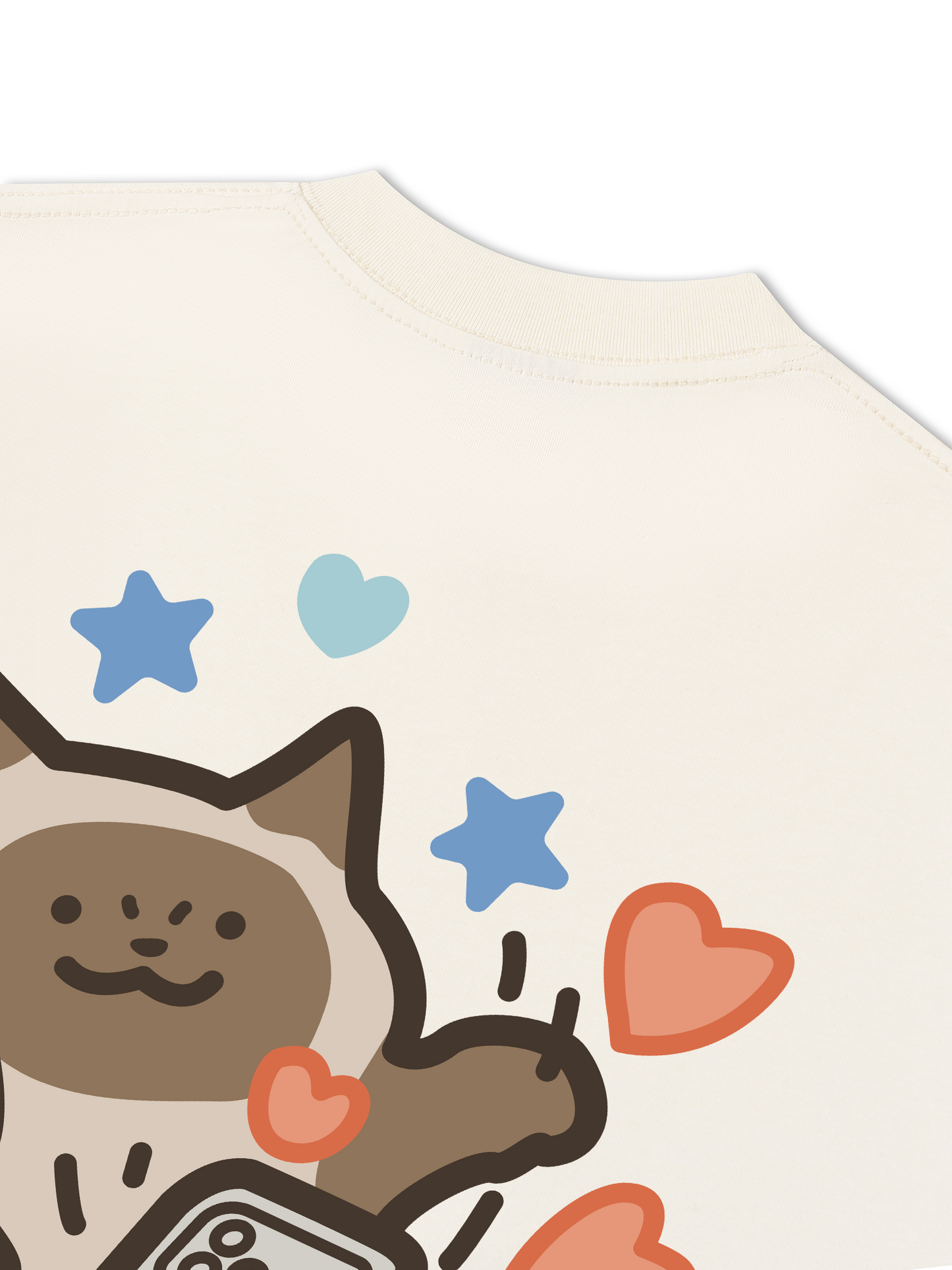 Áo Thun Relaxed Fit Happy Luv Cat Couple