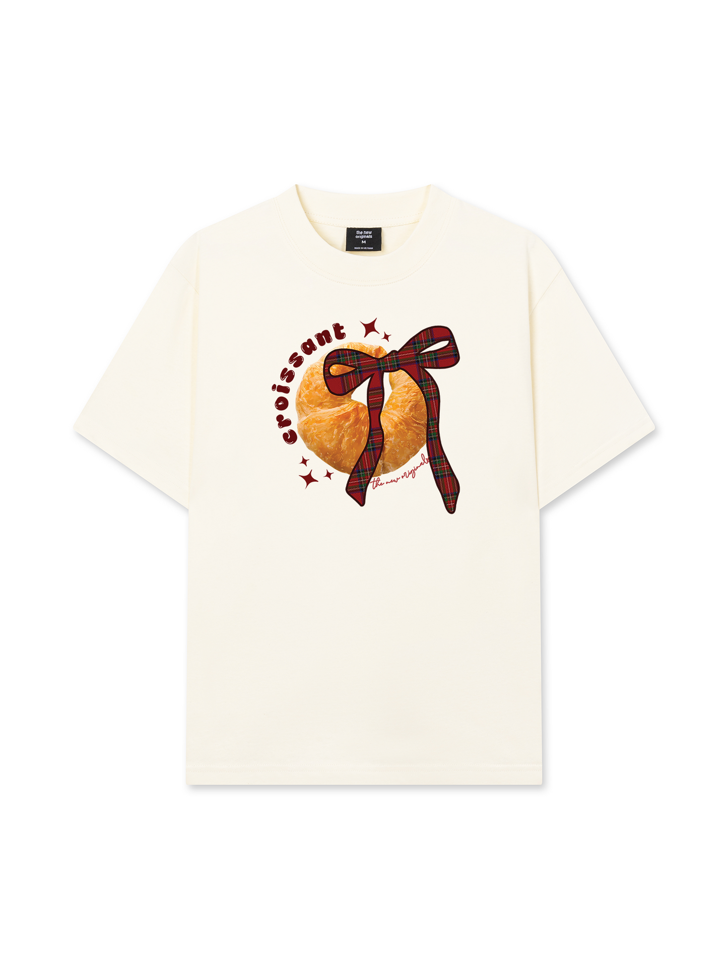 Áo Thun Relaxed Fit Sweet Pastry Red Plaid Bow
