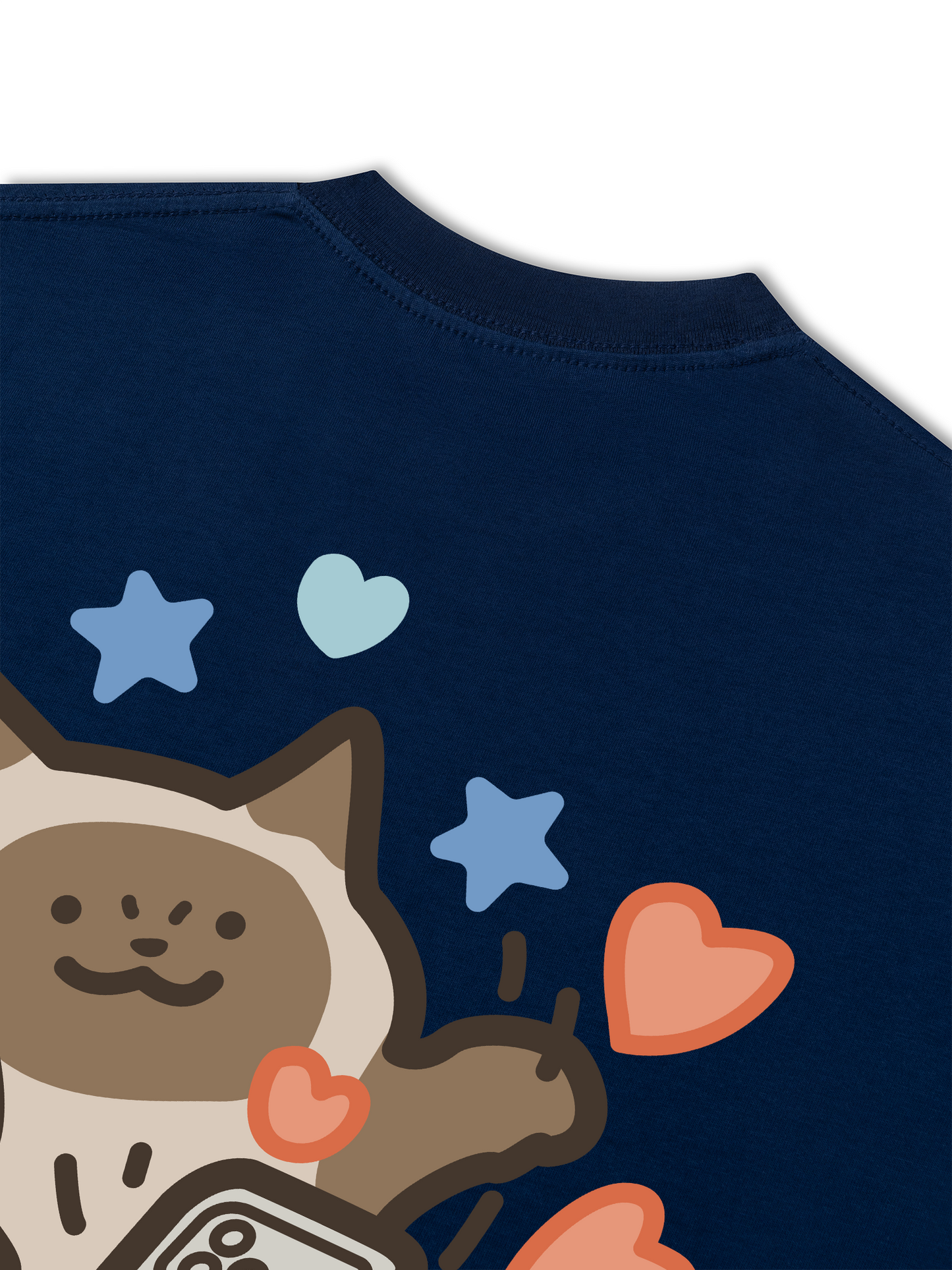 Áo Thun Relaxed Fit Happy Luv Cat Couple