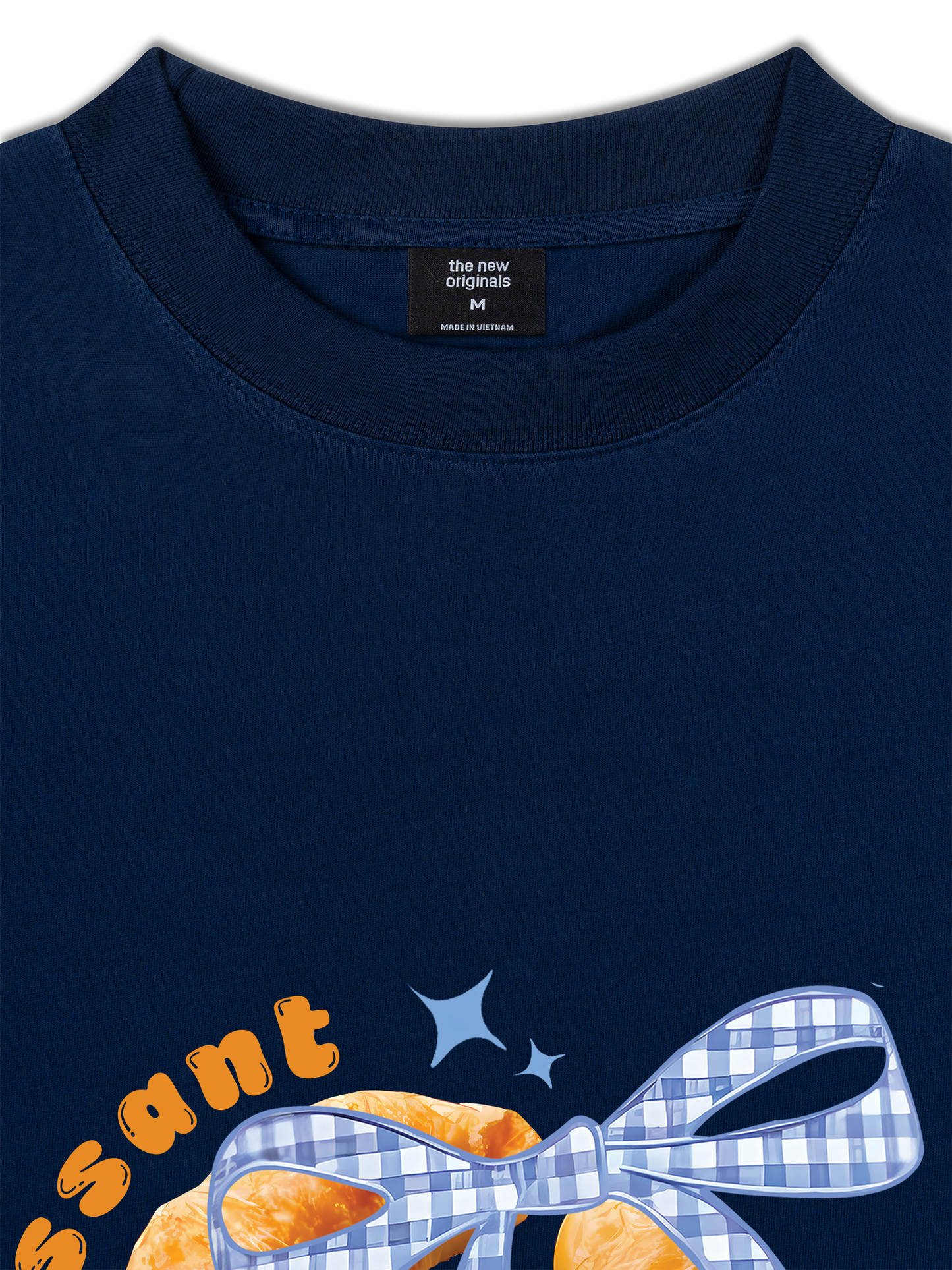 Áo Thun Relaxed Fit Sweet Pastry BLue Plaid Bow