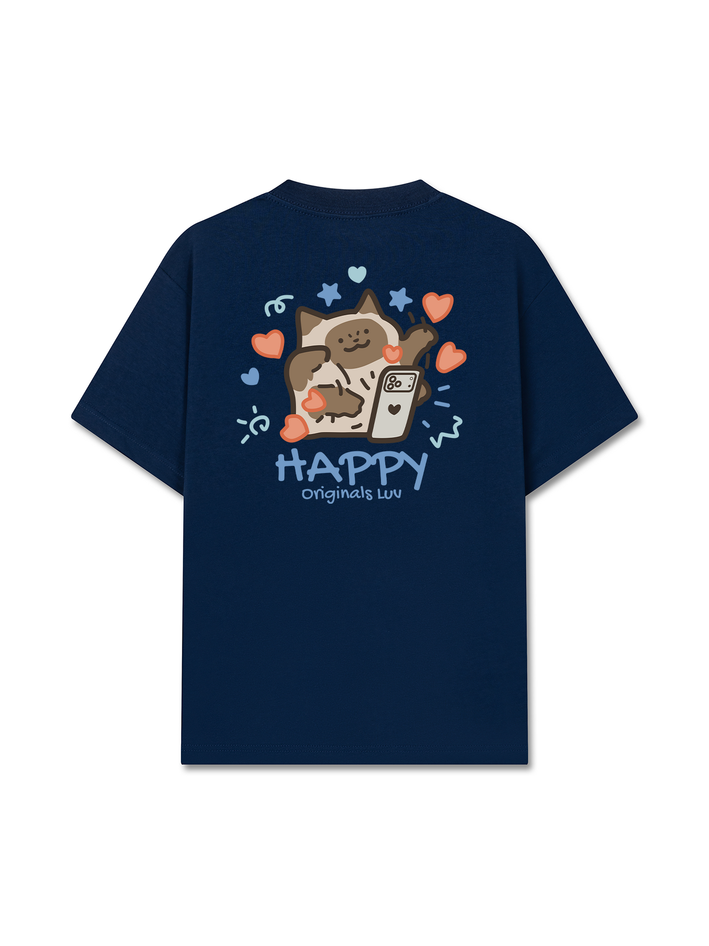 Áo Thun Relaxed Fit Happy Luv Cat Couple