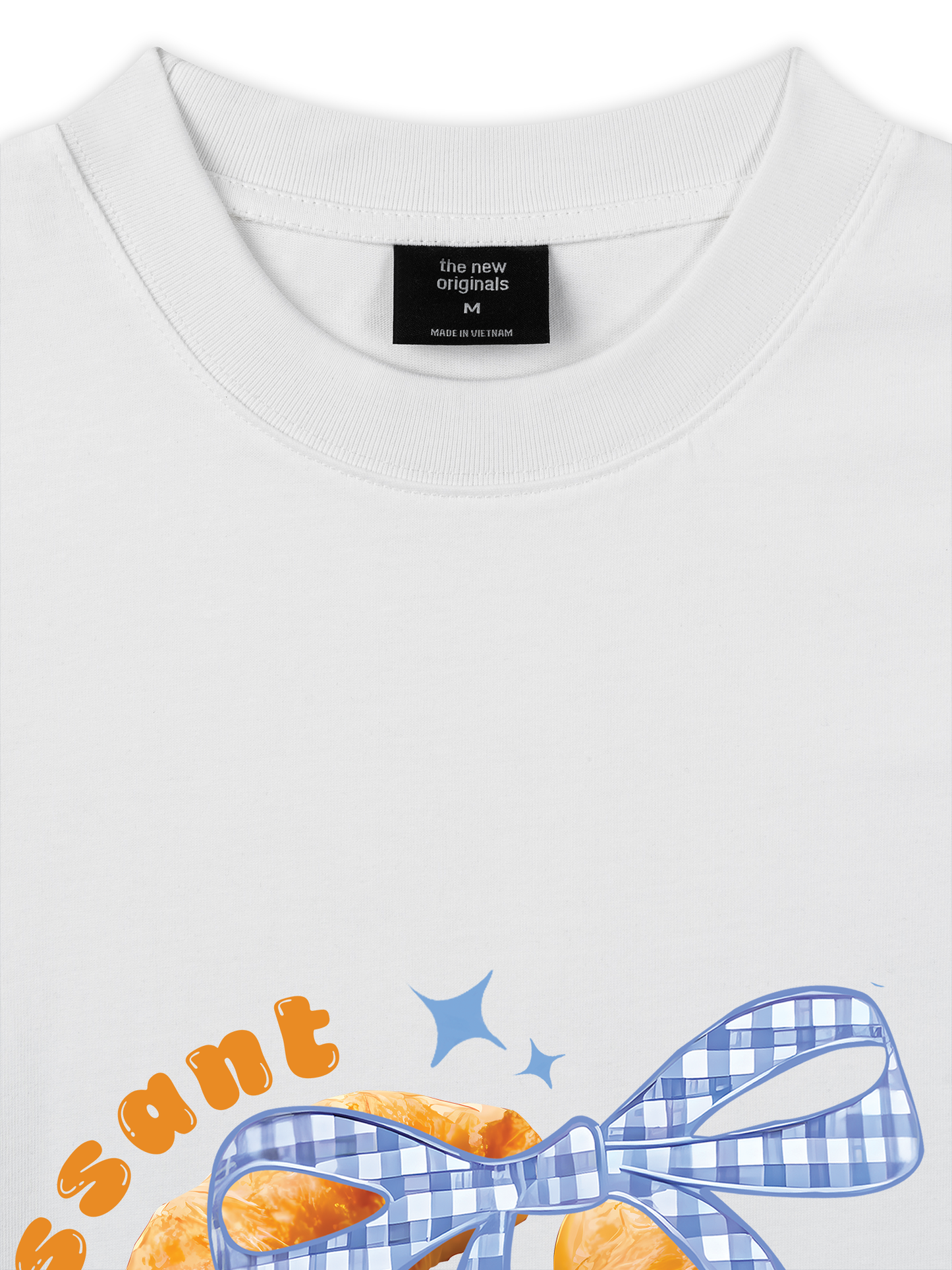 Áo Thun Relaxed Fit Sweet Pastry BLue Plaid Bow