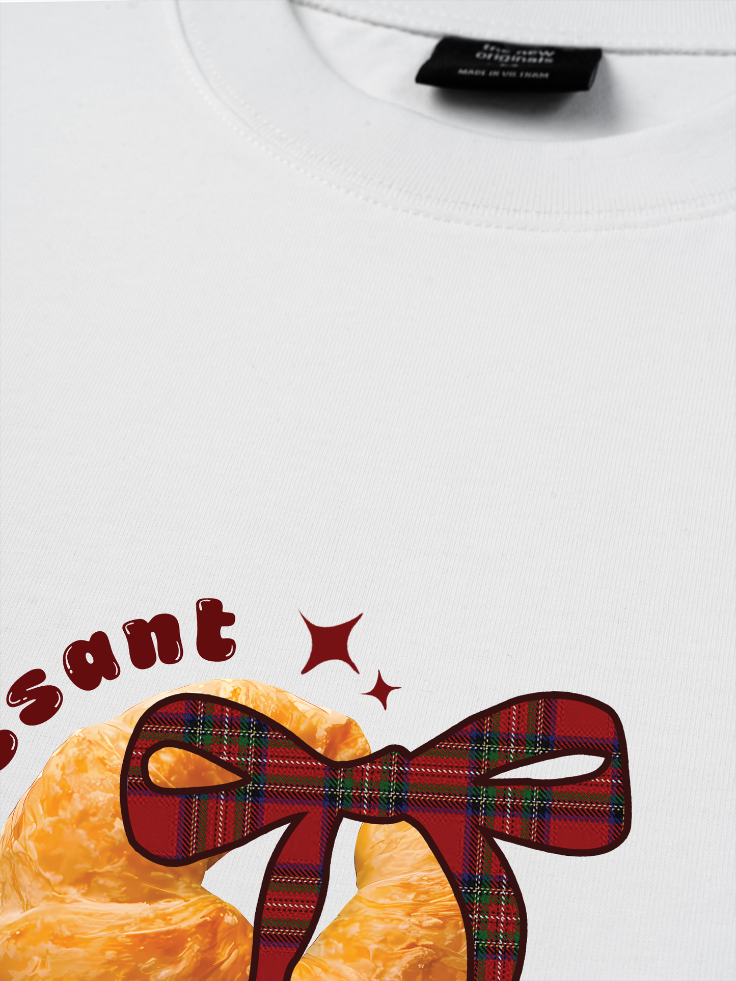 Áo Thun Relaxed Fit Sweet Pastry Red Plaid Bow