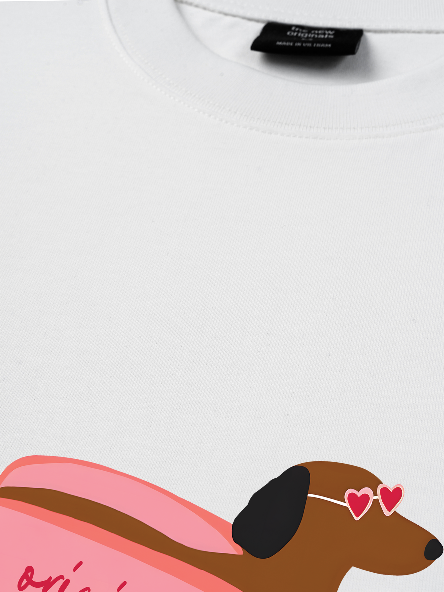 Áo Thun Relaxed Fit Pink Dachshund