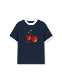 Áo Thun Ringer Relaxed Fit Summer Vibes Cherry Sweet