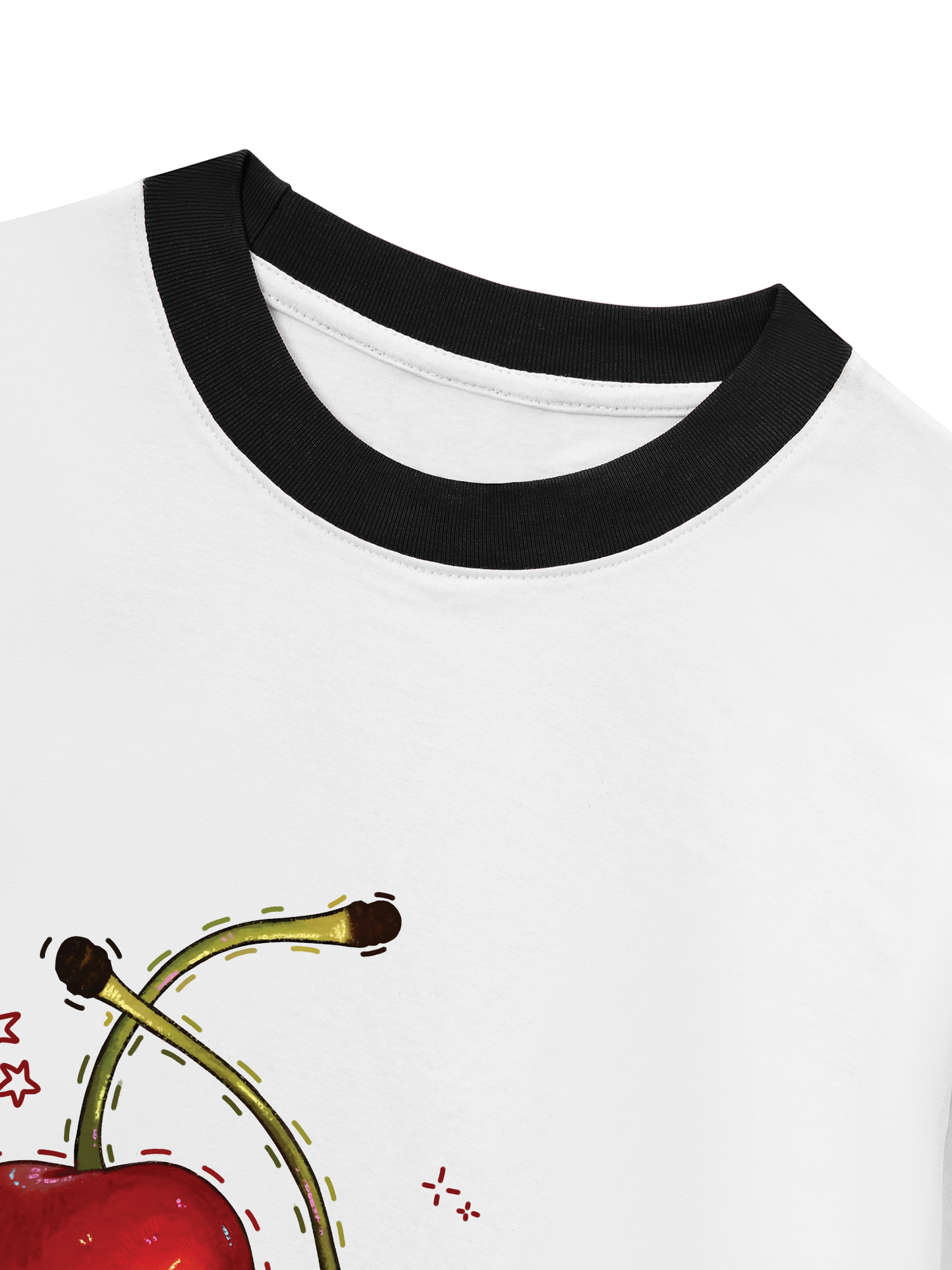 Áo Thun Ringer Relaxed Fit Summer Vibes Cherry Sweet