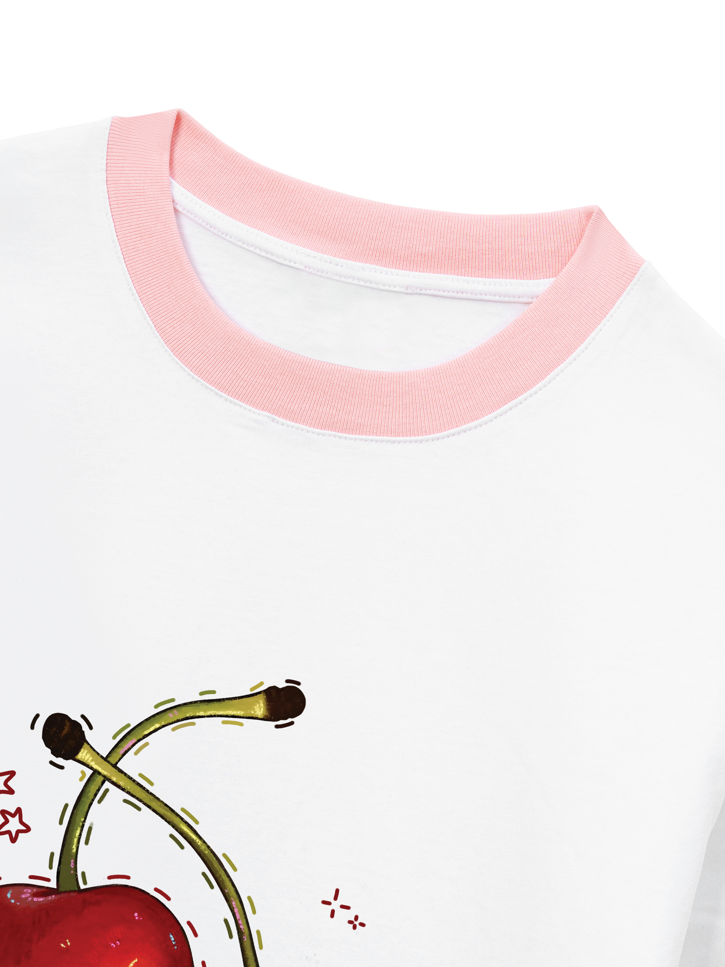 Áo Thun Ringer Relaxed Fit Summer Vibes Cherry Sweet