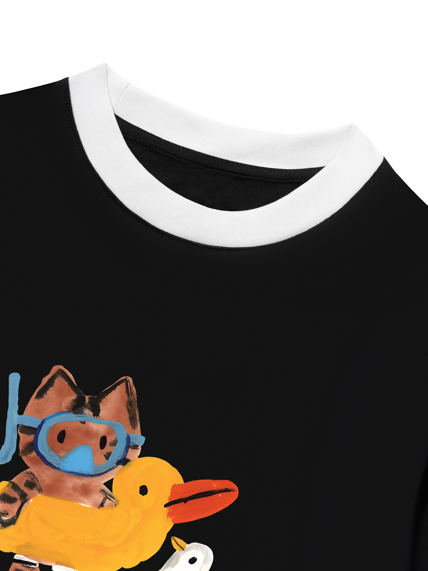 Áo Thun Ringer Relaxed Fit Summer Vibes Cat And Duck