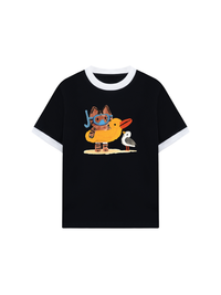 Áo Thun Ringer Relaxed Fit Summer Vibes Cat And Duck