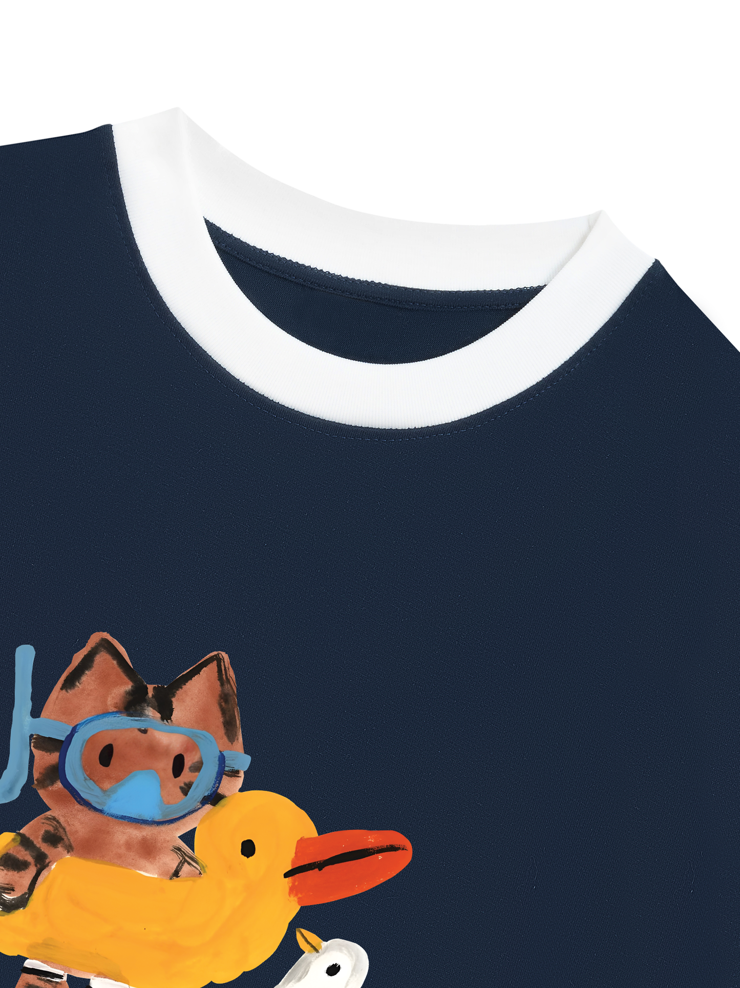 Áo Thun Ringer Relaxed Fit Summer Vibes Cat And Duck
