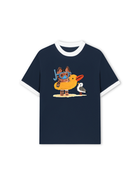 Áo Thun Ringer Relaxed Fit Summer Vibes Cat And Duck