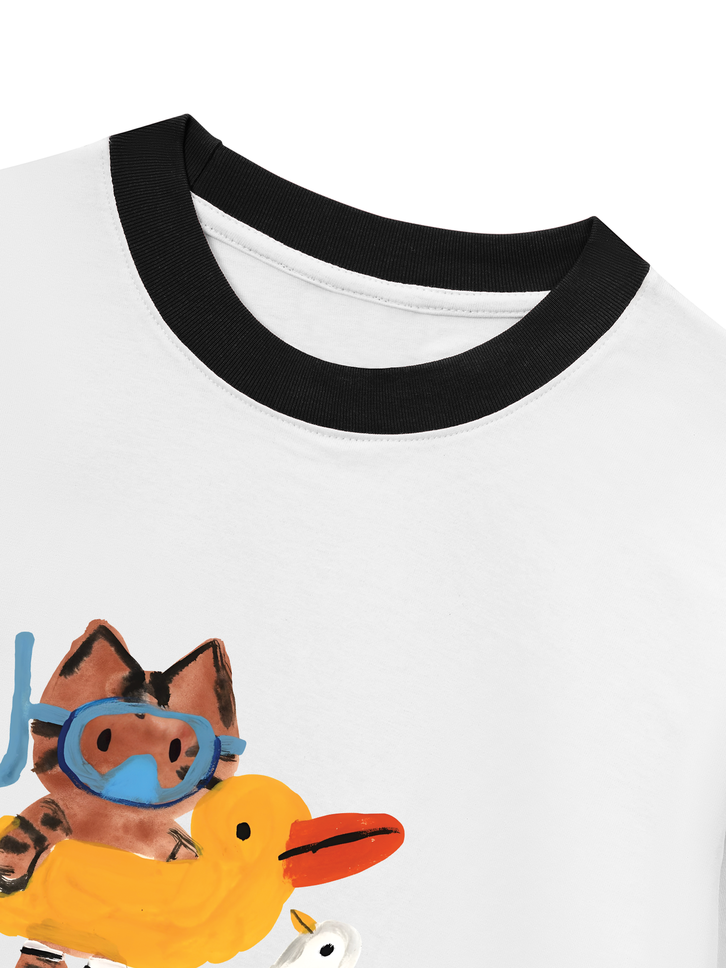 Áo Thun Ringer Relaxed Fit Summer Vibes Cat And Duck