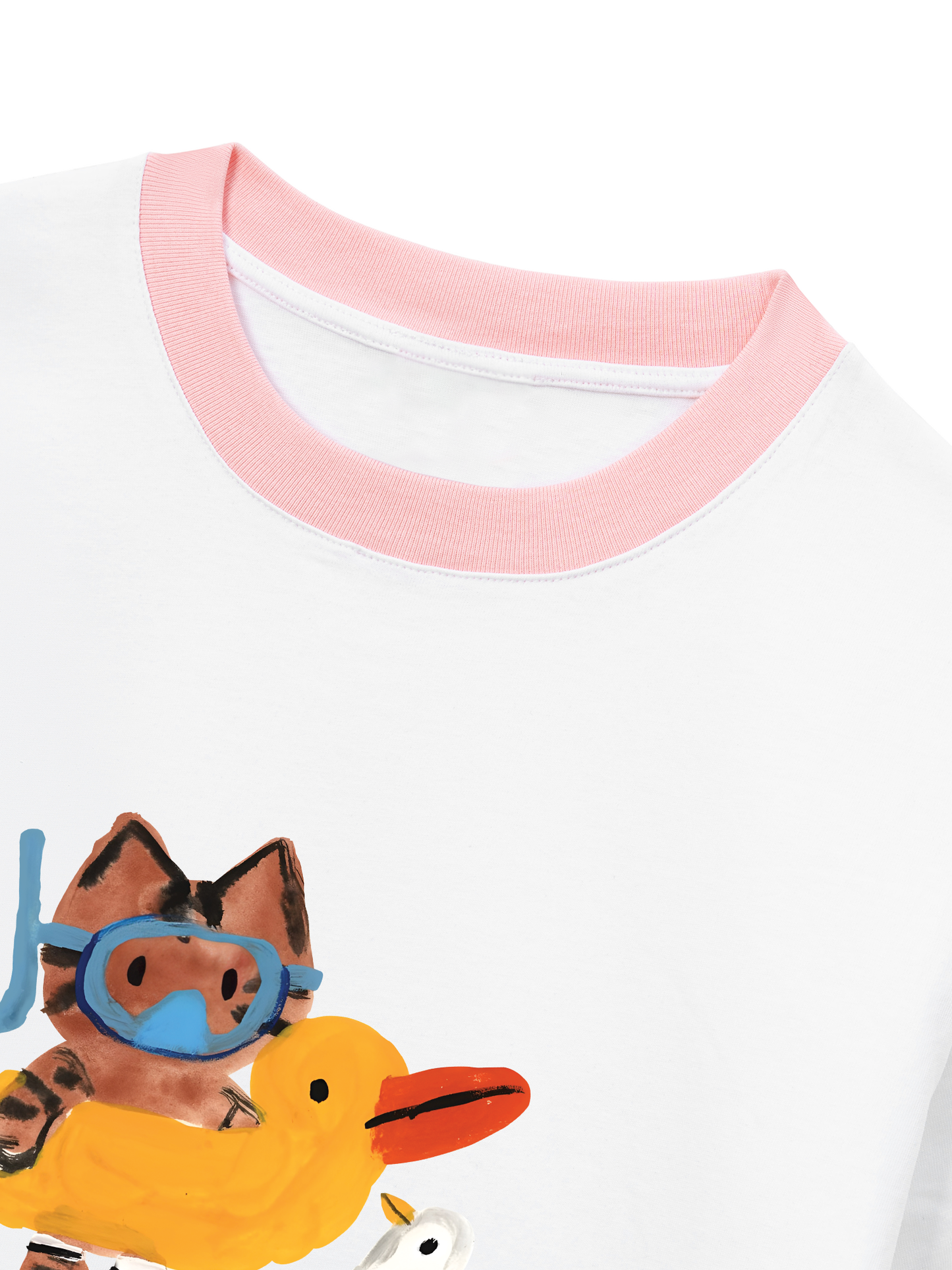 Áo Thun Ringer Relaxed Fit Summer Vibes Cat And Duck
