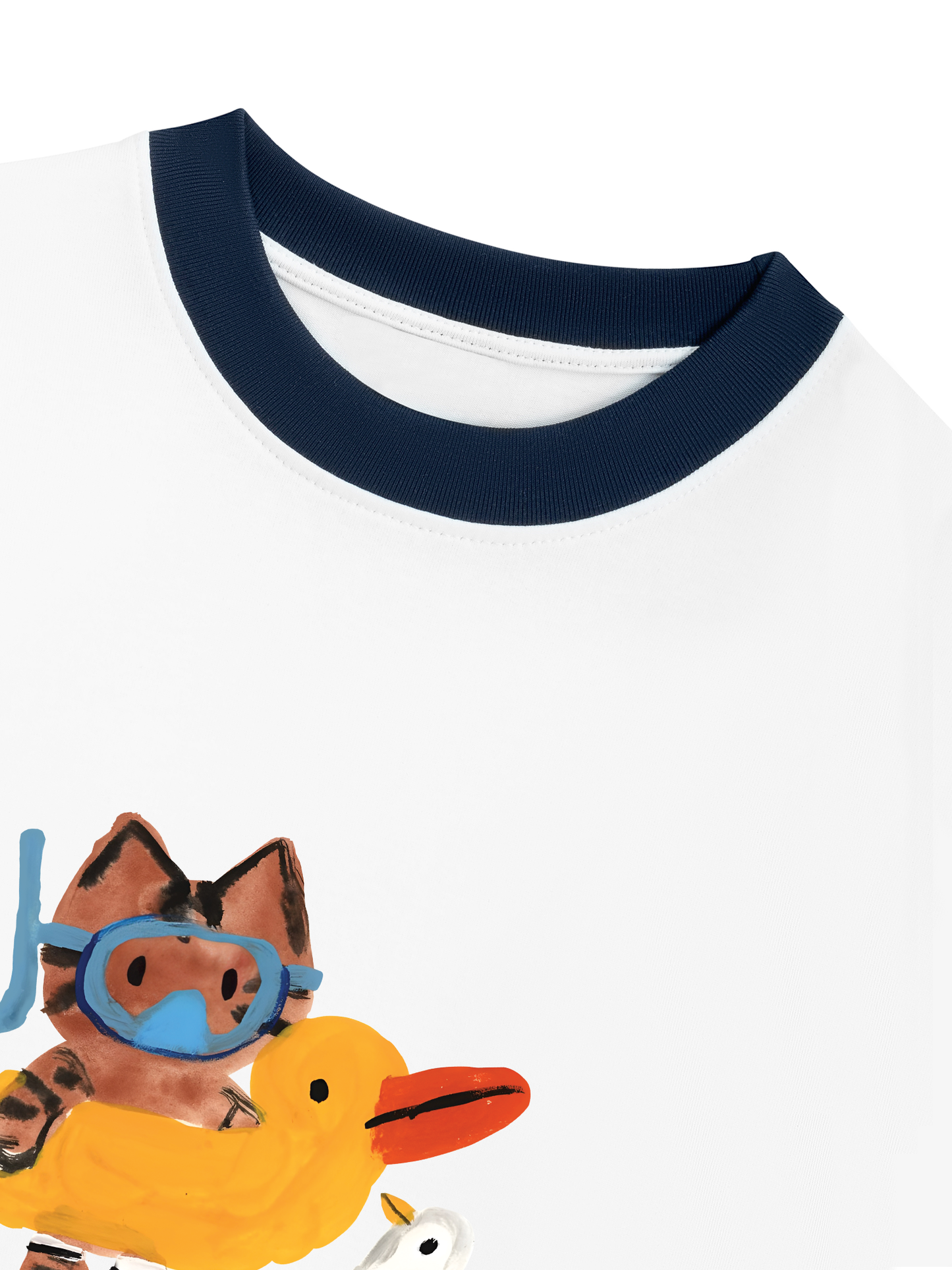Áo Thun Ringer Relaxed Fit Summer Vibes Cat And Duck