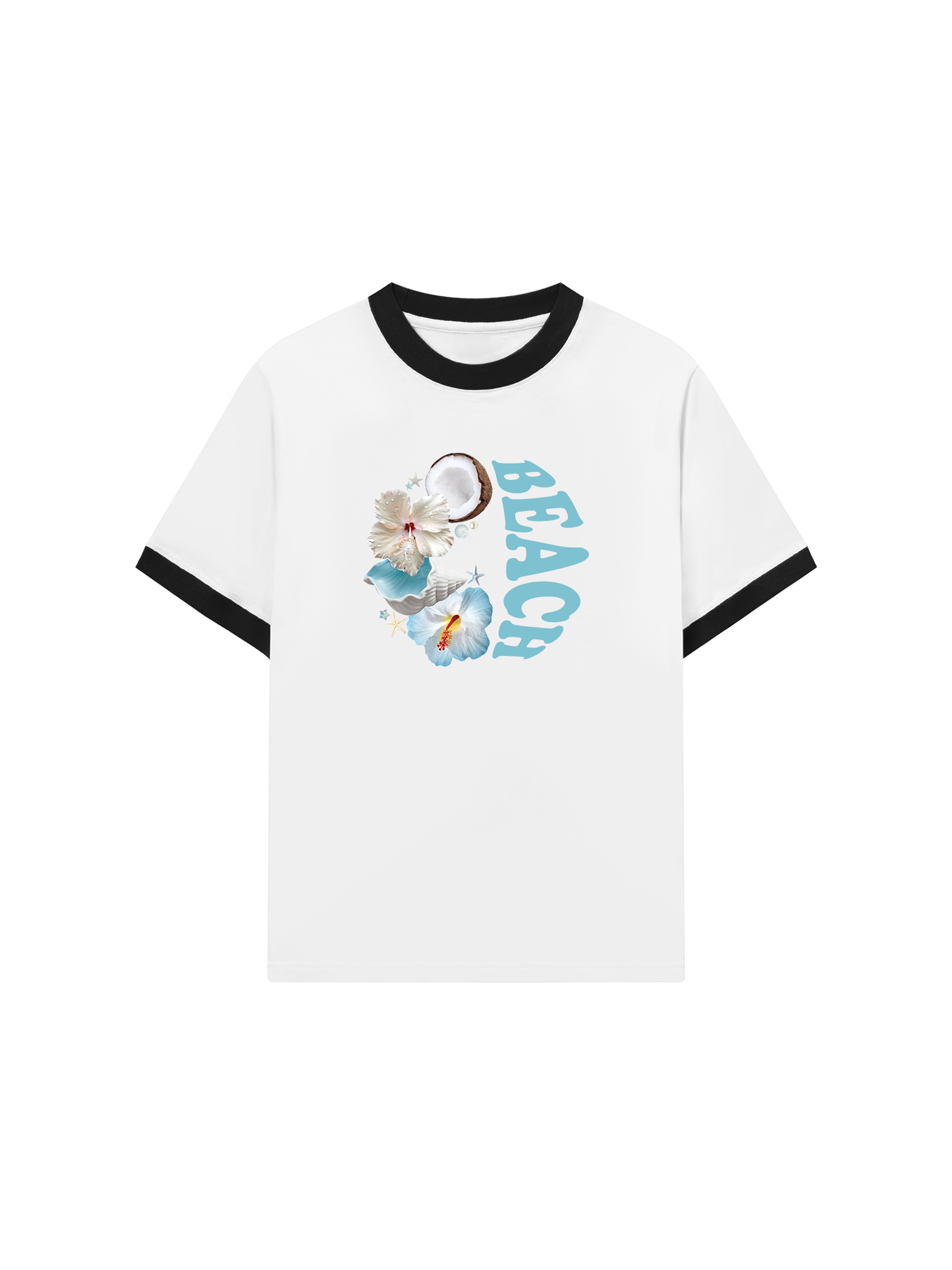 Áo Thun Ringer Relaxed Fit Summer Vibes Beach