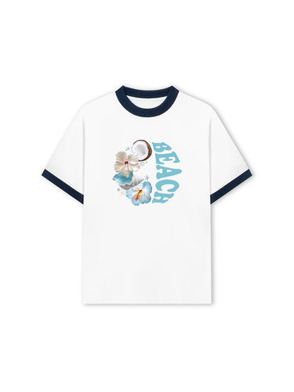 Áo Thun Ringer Relaxed Fit Summer Vibes Beach