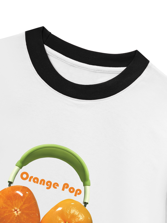 Áo Thun Ringer Relaxed Fit Summer Vibes Orange