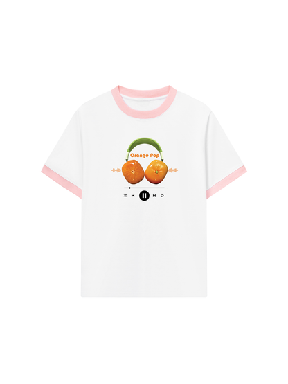 Áo Thun Ringer Relaxed Fit Summer Vibes Orange