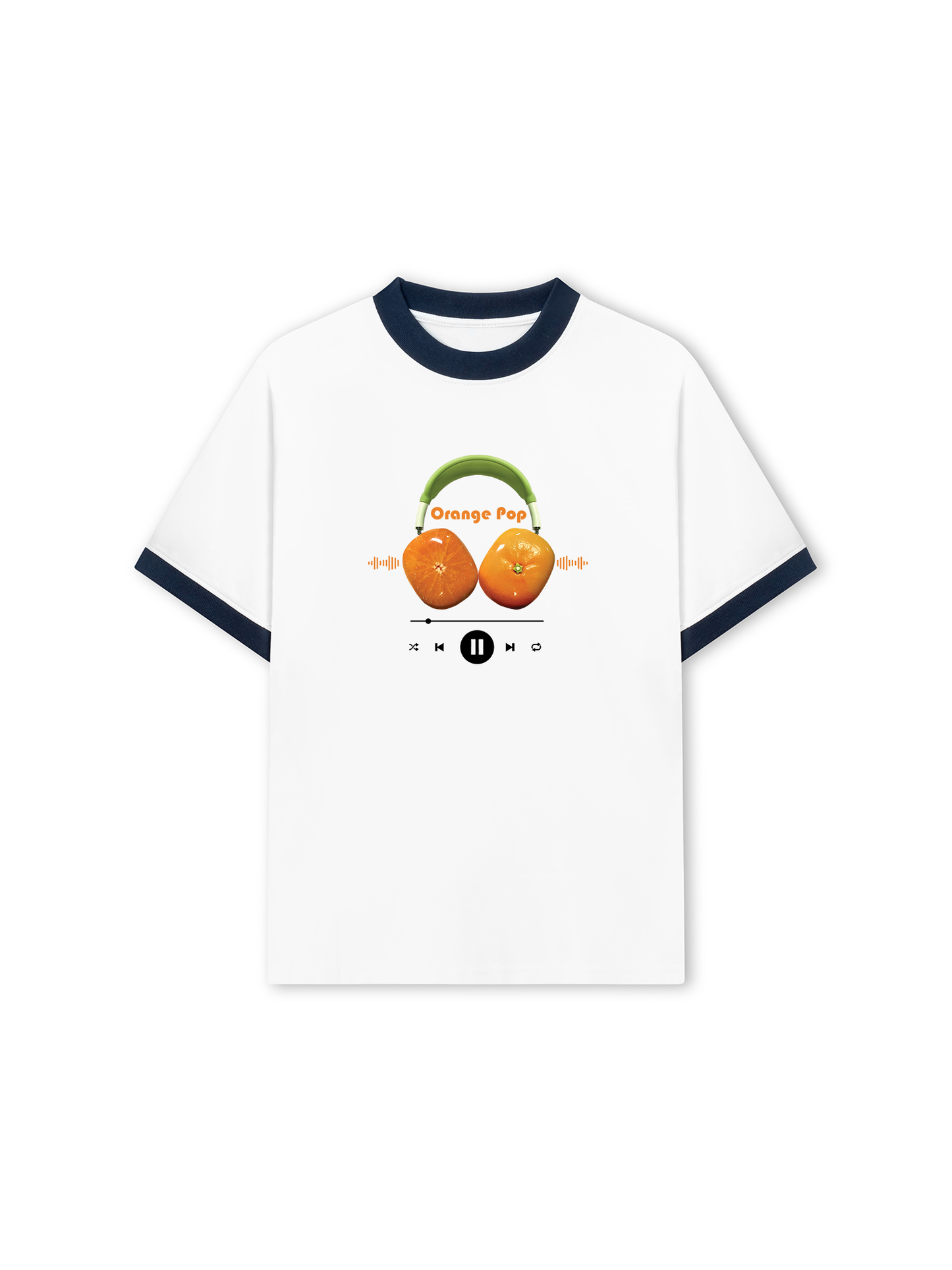 Áo Thun Ringer Relaxed Fit Summer Vibes Orange