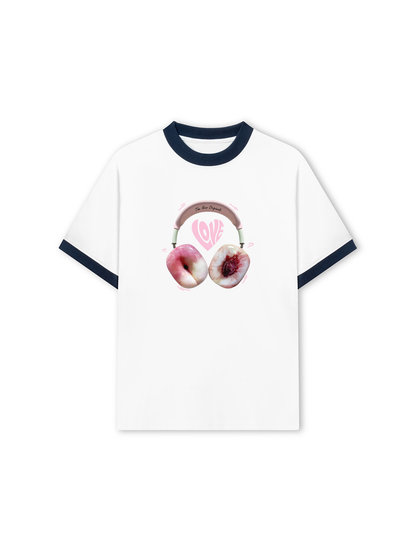 Áo Thun Ringer Relaxed Fit Summer Vibes Peach Love